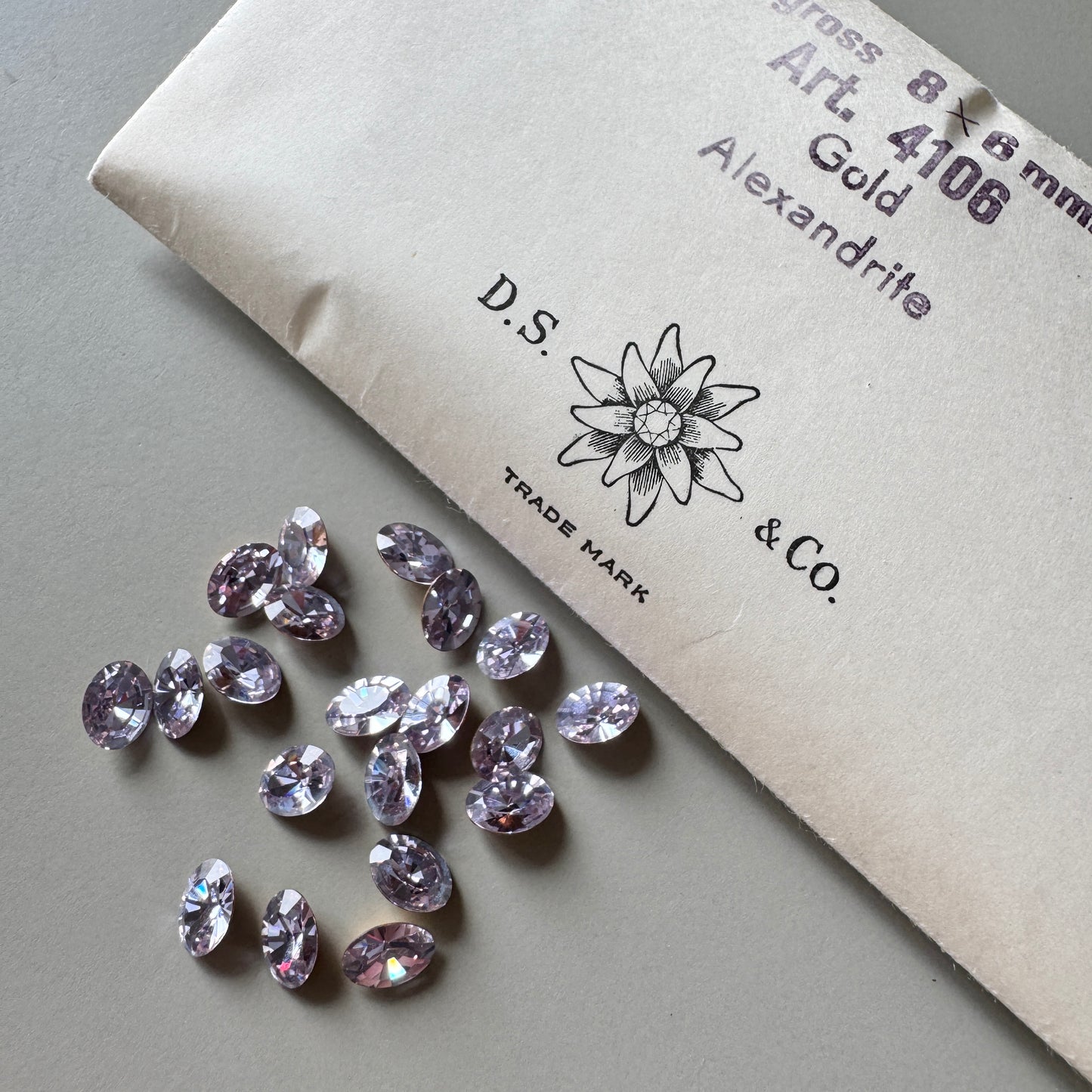 Vintage Swarovski ART #4106 Oval 8x6mm Alexandrite【2 pcs】