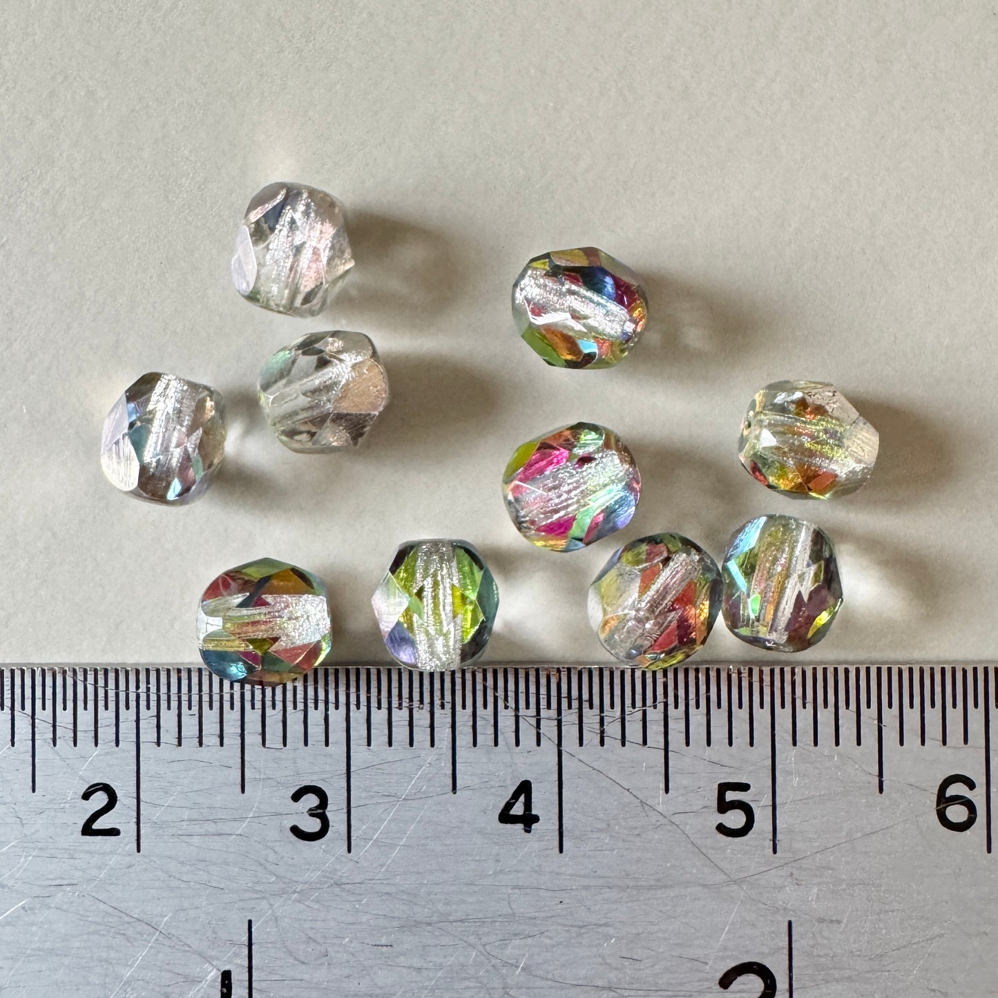 Czech Fire Polished Beads Vitrail Medium Round 6mm【10 pcs】