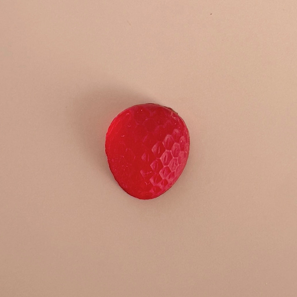 W.Germany Vintage Glass Cabochon・Strawberry・Matte Ruby 19x17mm
