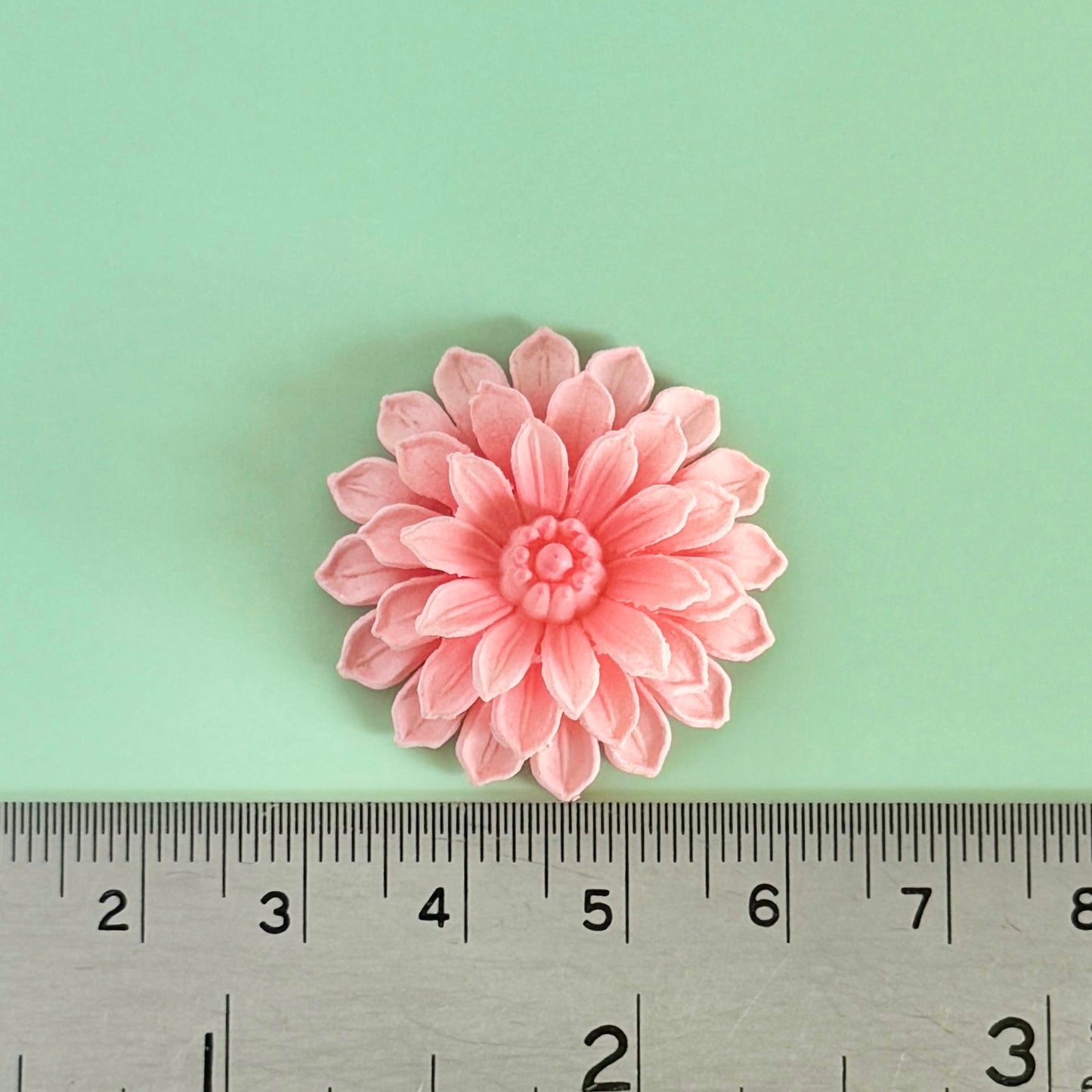 W.Germany Vintage Plastic Flower Pink Dahlia 30mm / 25mm