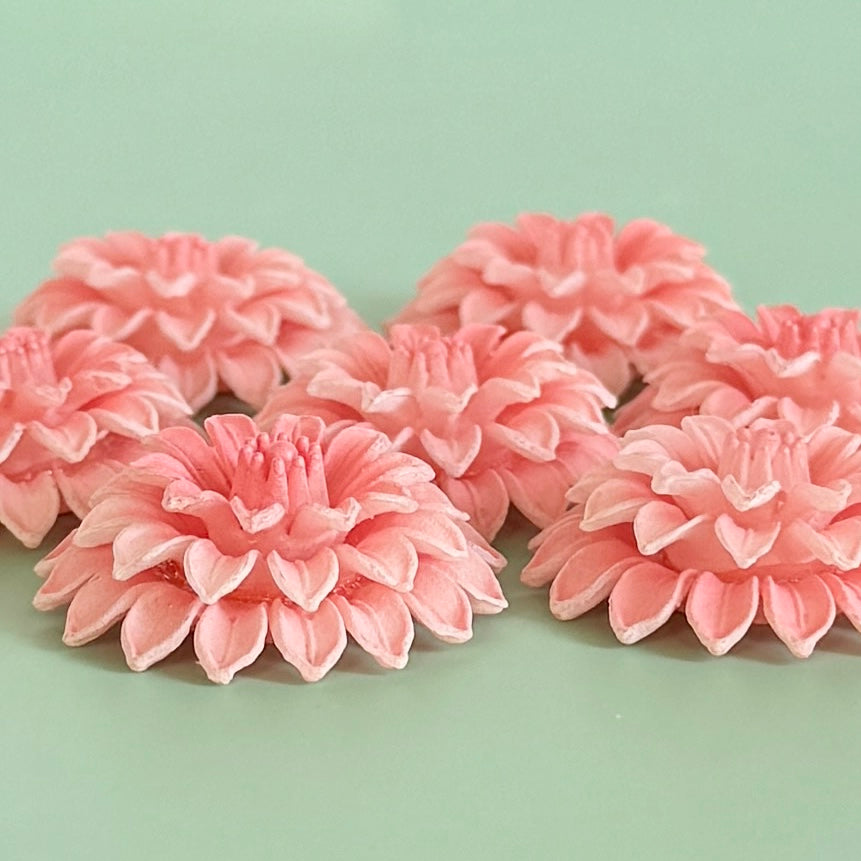 W.Germany Vintage Plastic Flower Pink Dahlia 30mm / 25mm