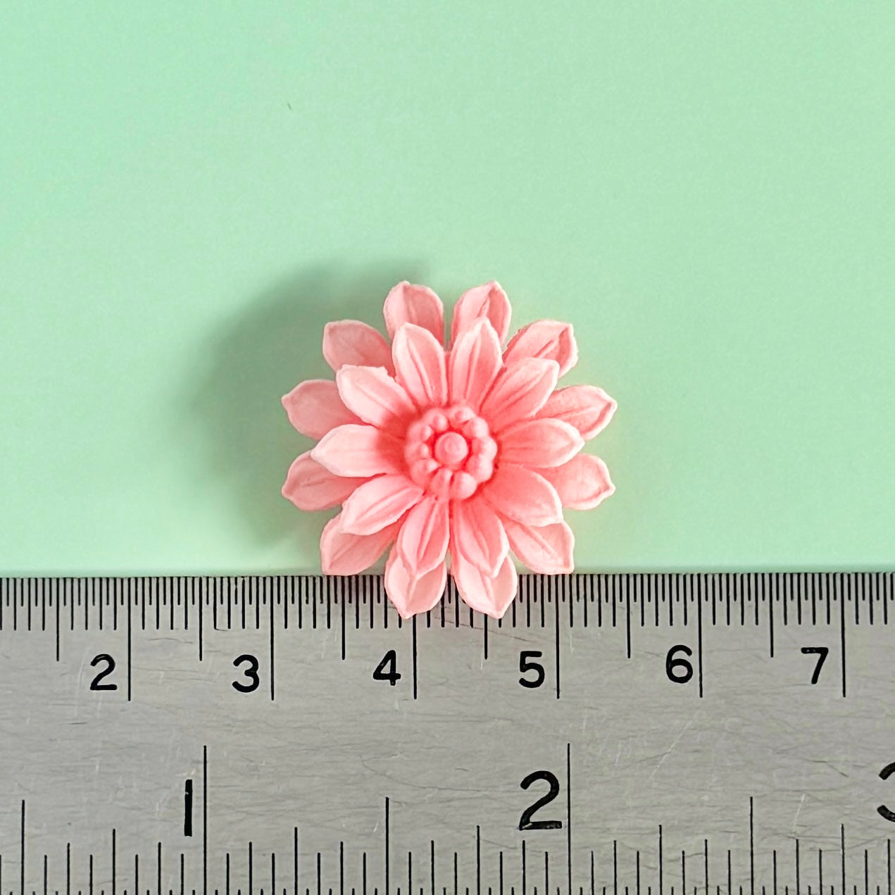 W.Germany Vintage Plastic Flower Pink Dahlia 30mm / 25mm