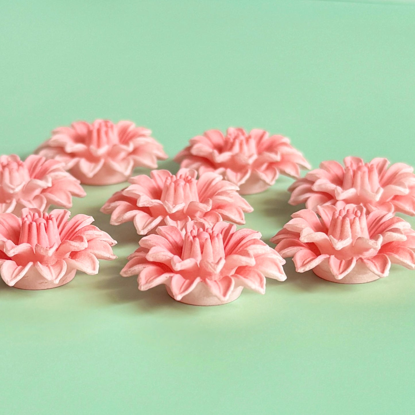 W.Germany Vintage Plastic Flower Pink Dahlia 30mm / 25mm