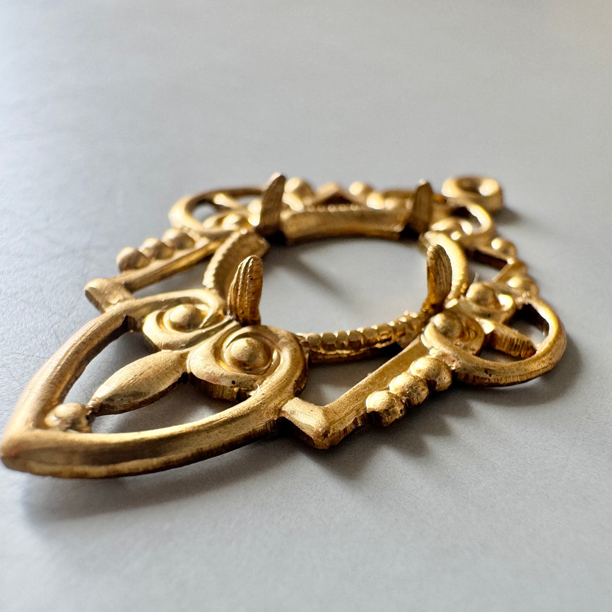 Raw Brass Openwork Setting Oval 14x10mm【1 pc】