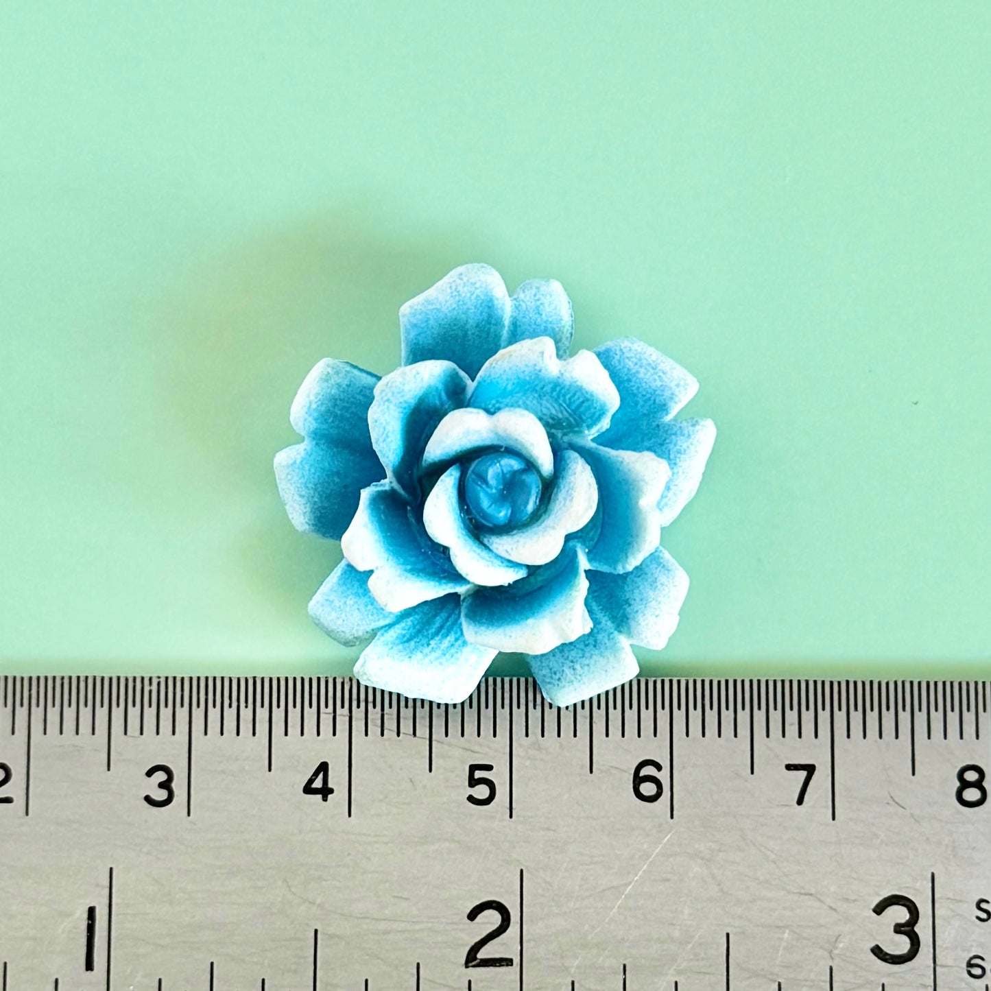 W.Germany Vintage Plastic Flower Rose 28mm【Orange / Blue 】