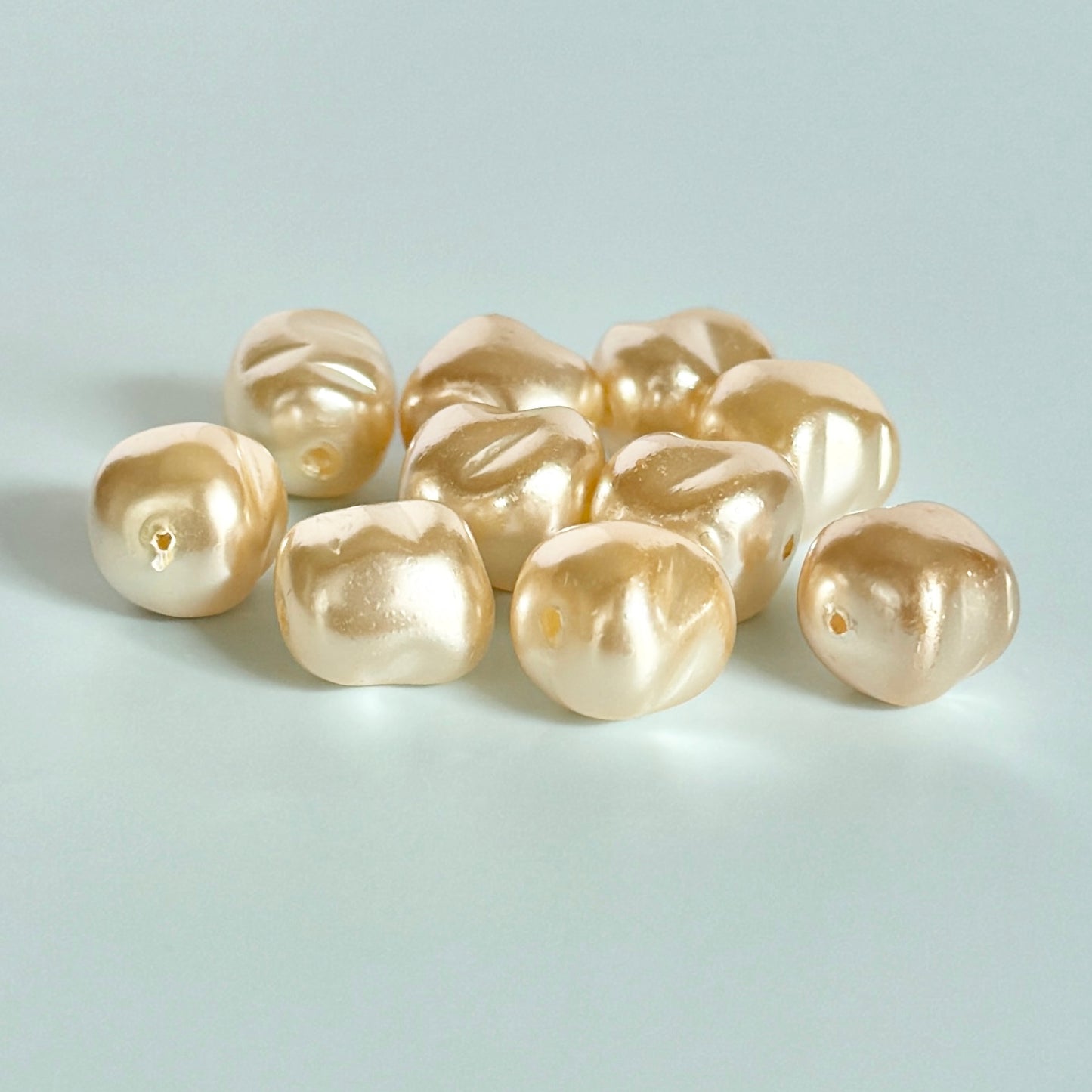 Czech Glass Baroque Pearl Creme 12×11mm 【10pcs】