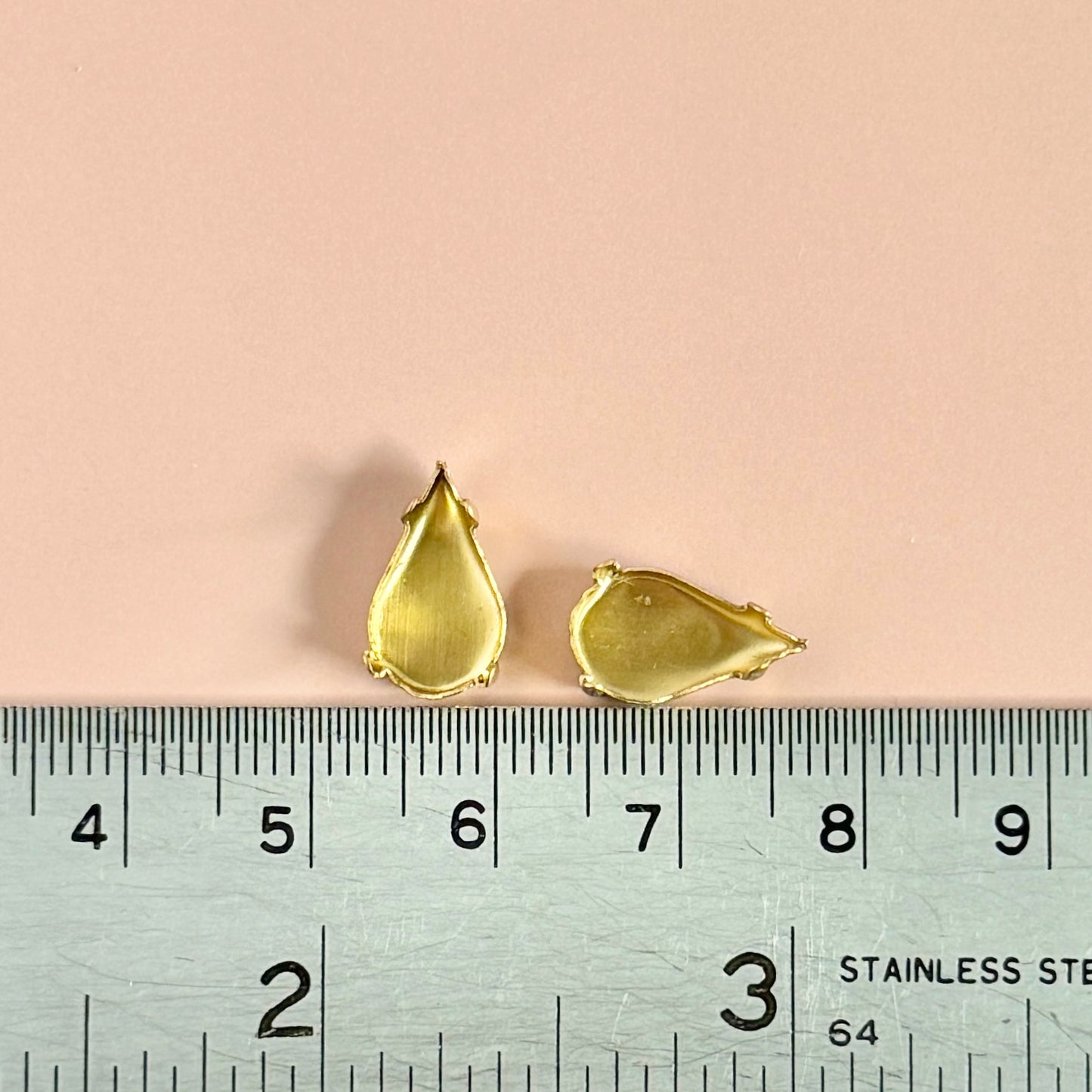 Raw Brass Setting Pear 13×7.8mm【2pcs】