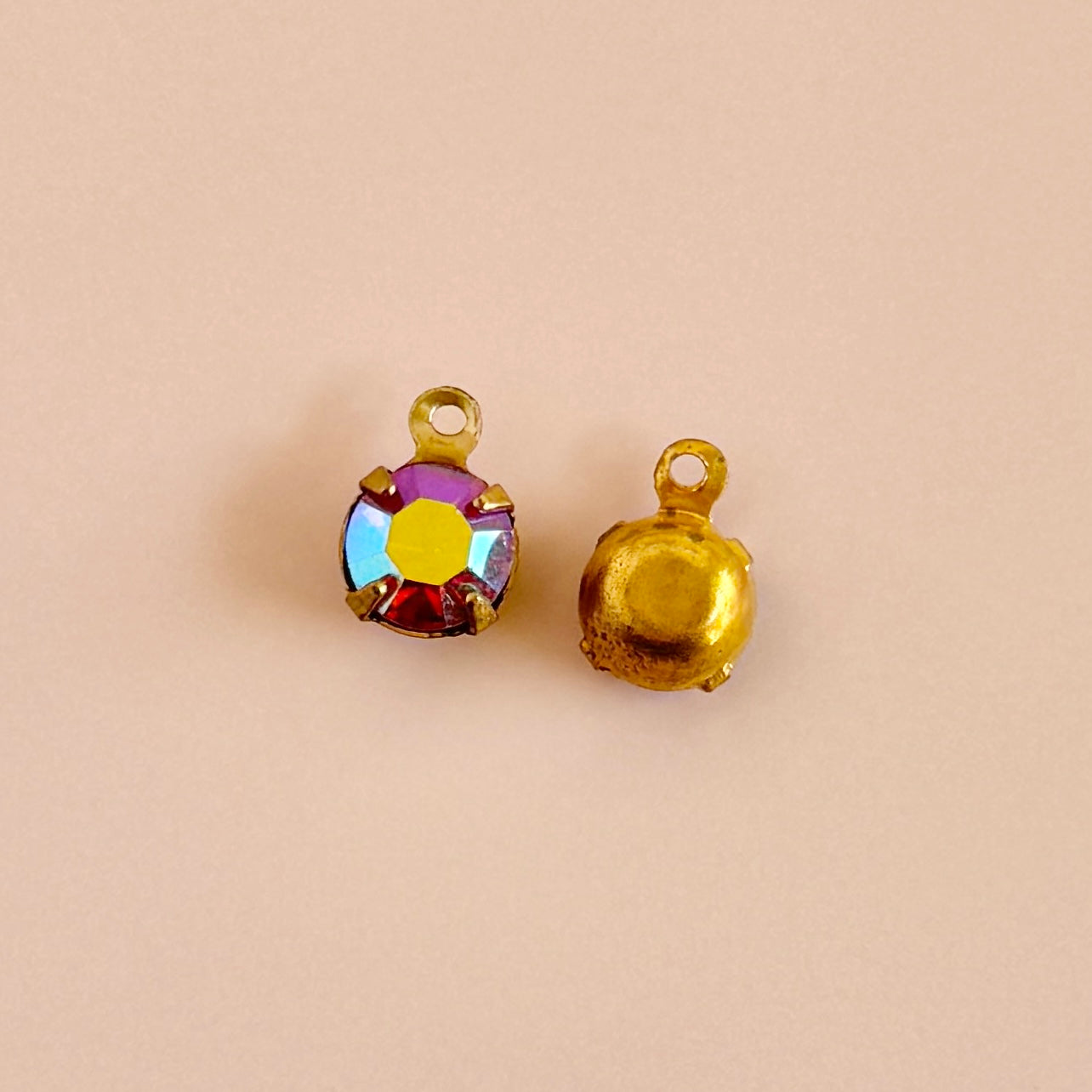 Vintage Preset Rhinestone Charm Rose AB 29ss【2pcs】