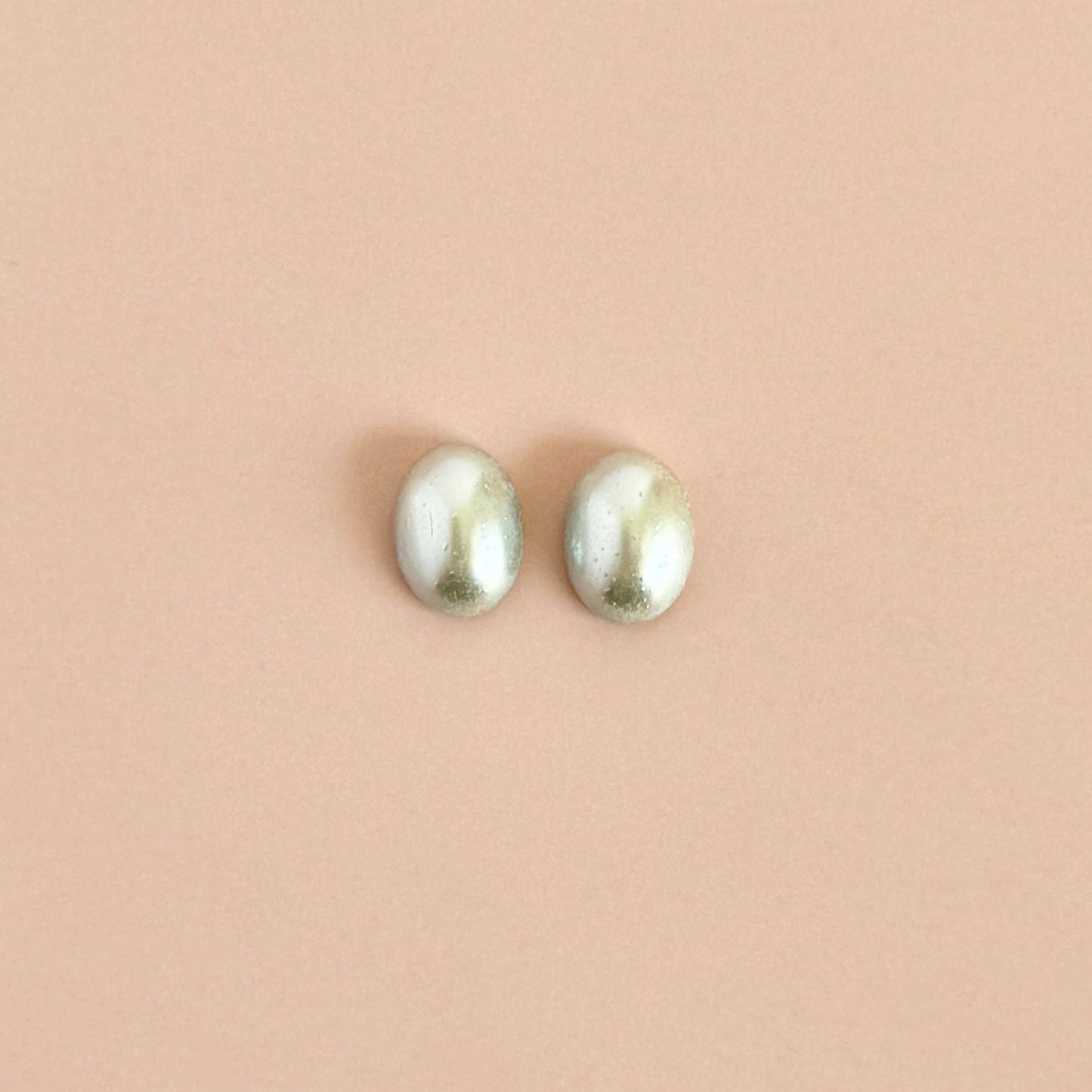 Czech Glass Pearl Cabochon Lt.Blue 8x6mm【2pcs】