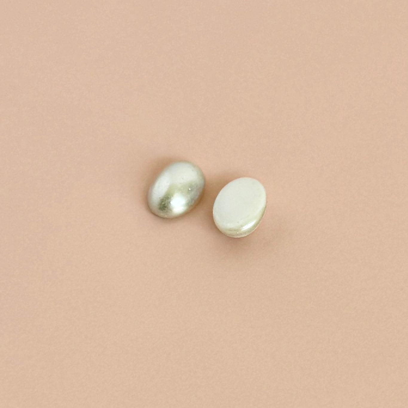 Czech Glass Pearl Cabochon Lt.Blue 8x6mm【2pcs】