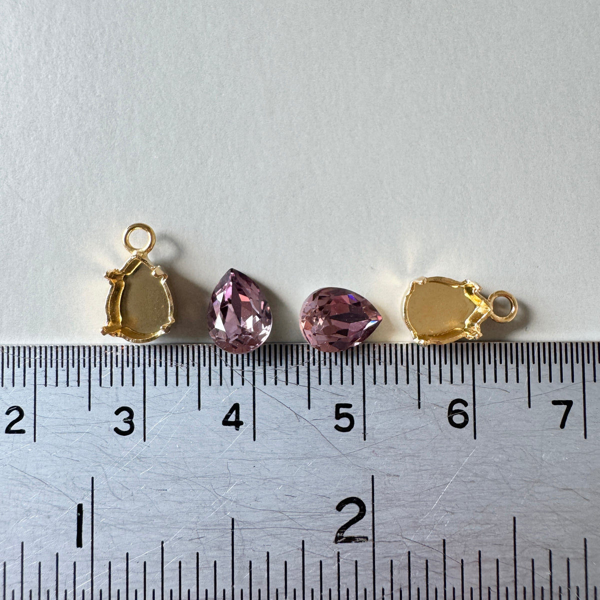 Special Set【Swarovski #4320 Antique Pink 8×6mm & Gold Settings】26MX_314