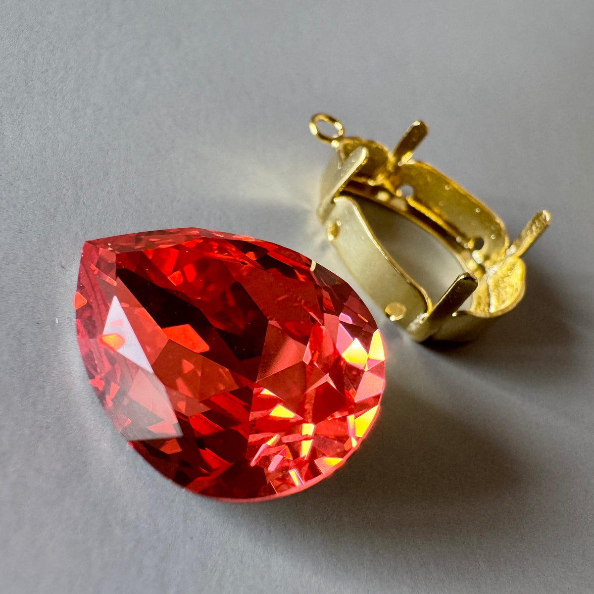 Special Set【Swarovski #4320 Padparadscha 18×13mm & Gold Setting】26MX_321