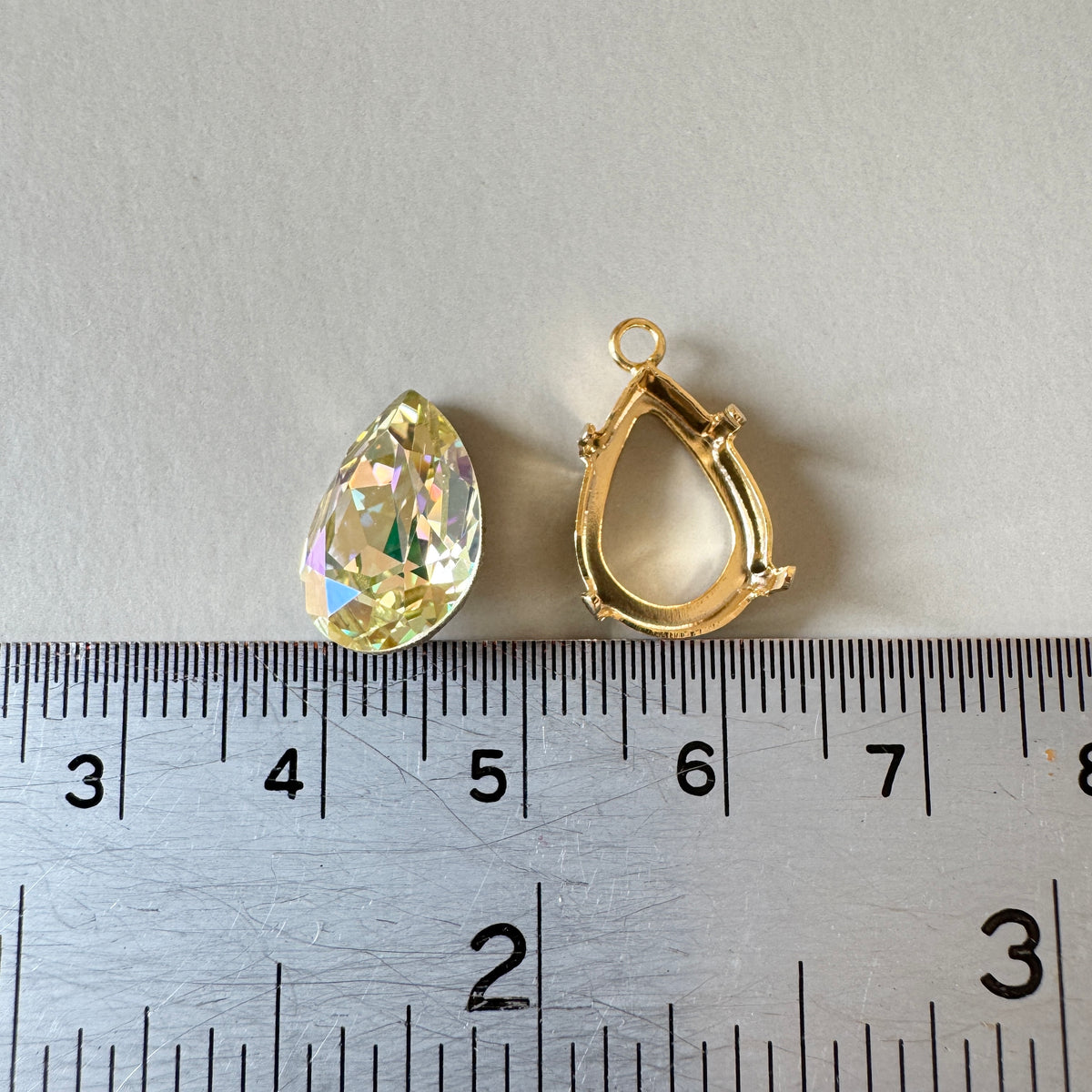 Special Set【Swarovski #4320 Crystal Luminous Green 14×10mm & Gold Setting】26MX_331