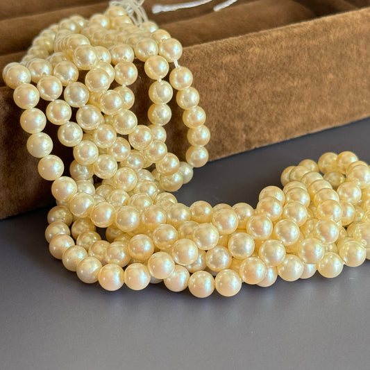 【Made in Japan】Vintage Shell Pearl Beads Cream 2tones