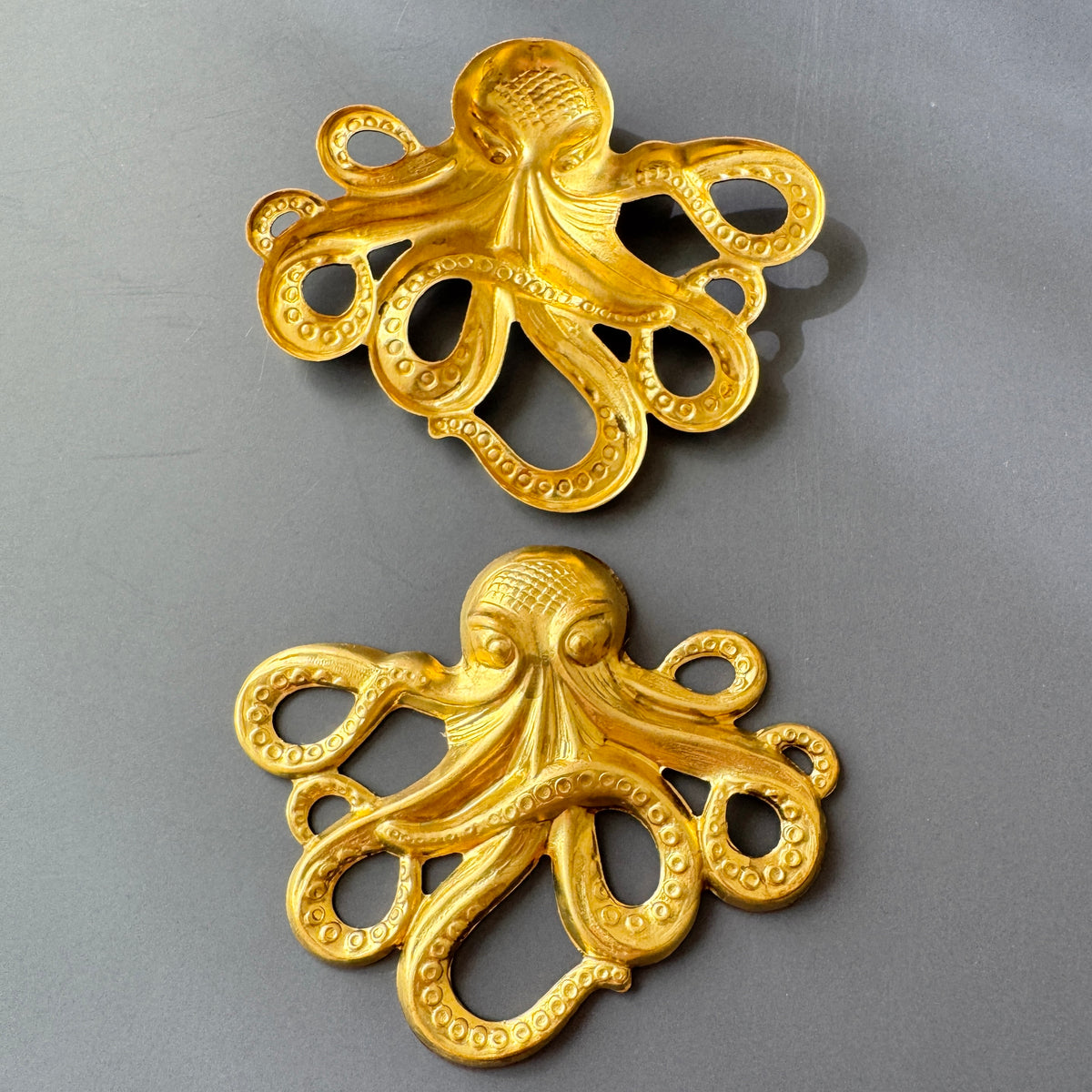 Raw Brass Stamping Octopus 54×63mm