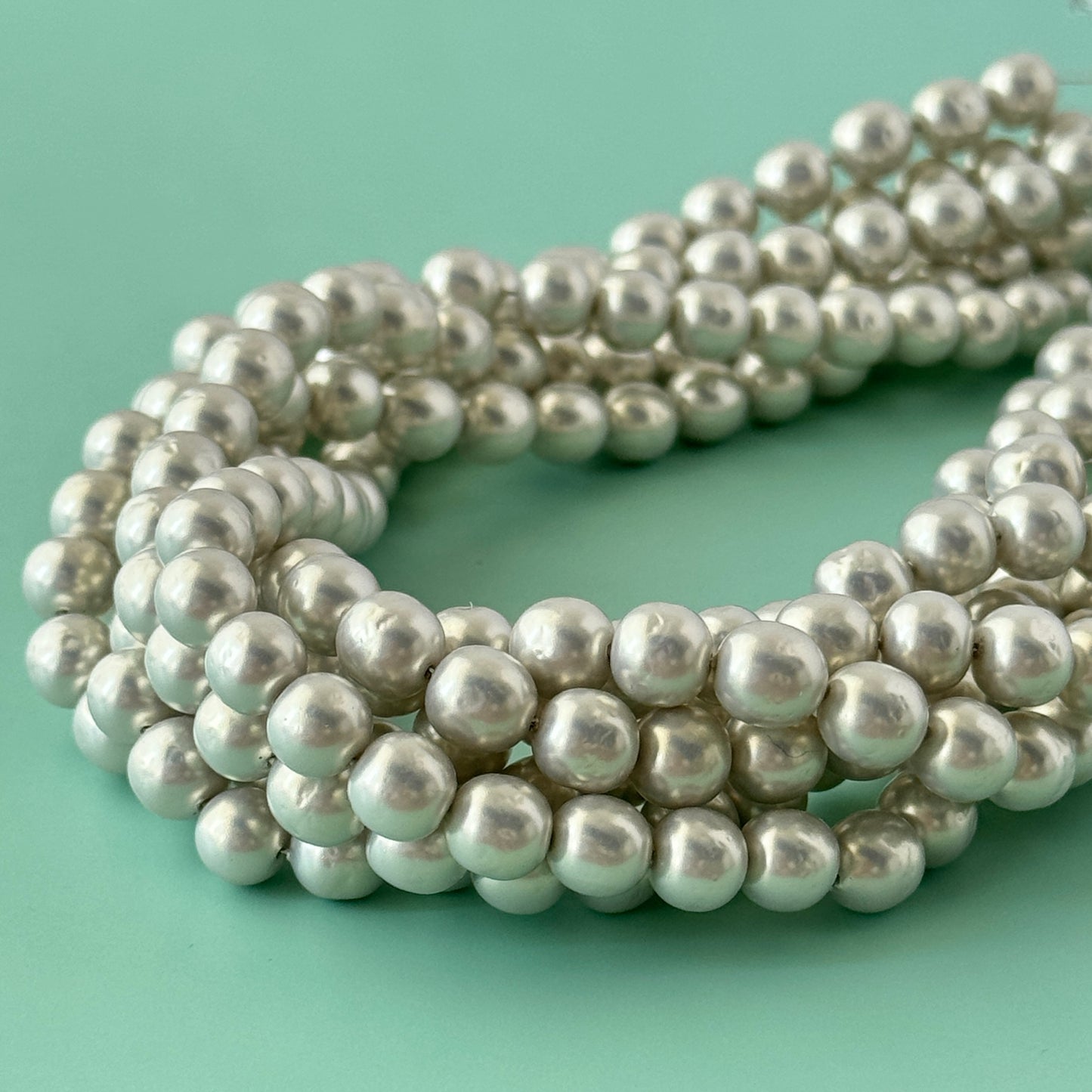 Japan Vintage Glass Baroque Beads 8mm 【5pcs】