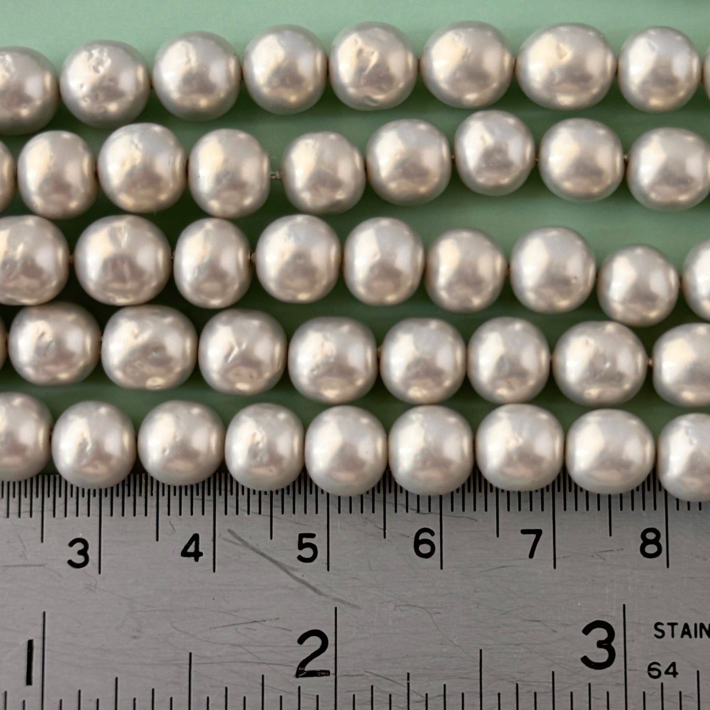 Japan Vintage Glass Baroque Beads 8mm 【5pcs】