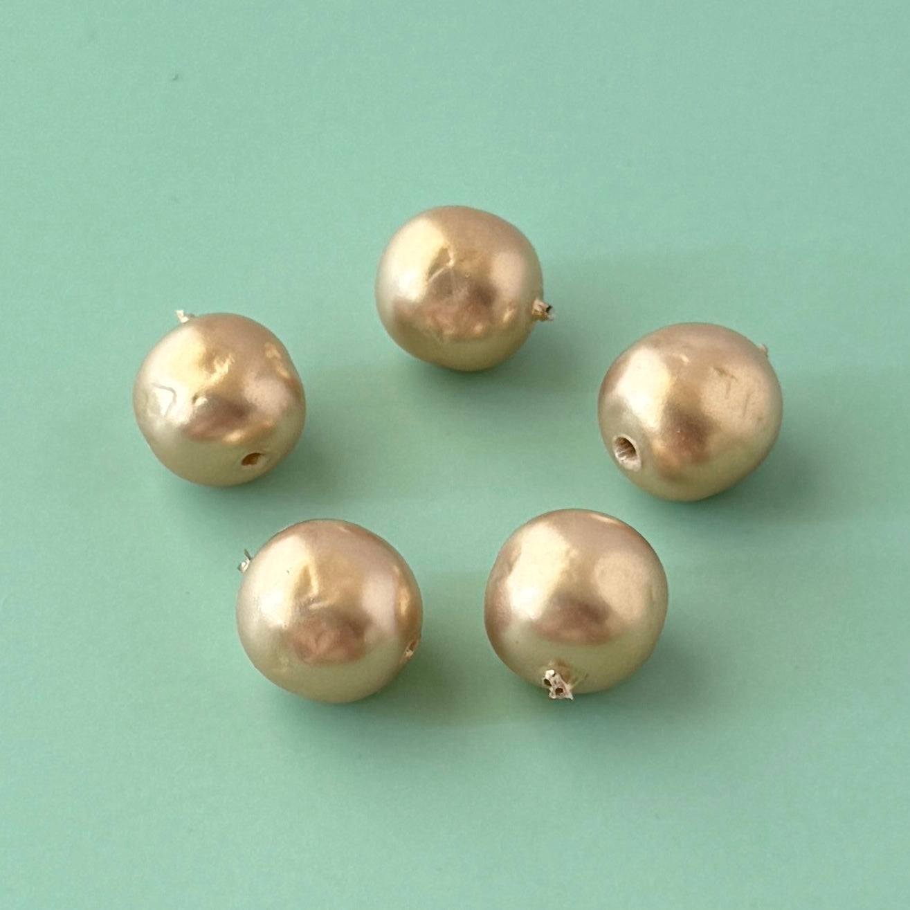 Japan Vintage Glass Baroque Beads 8mm 【5pcs】