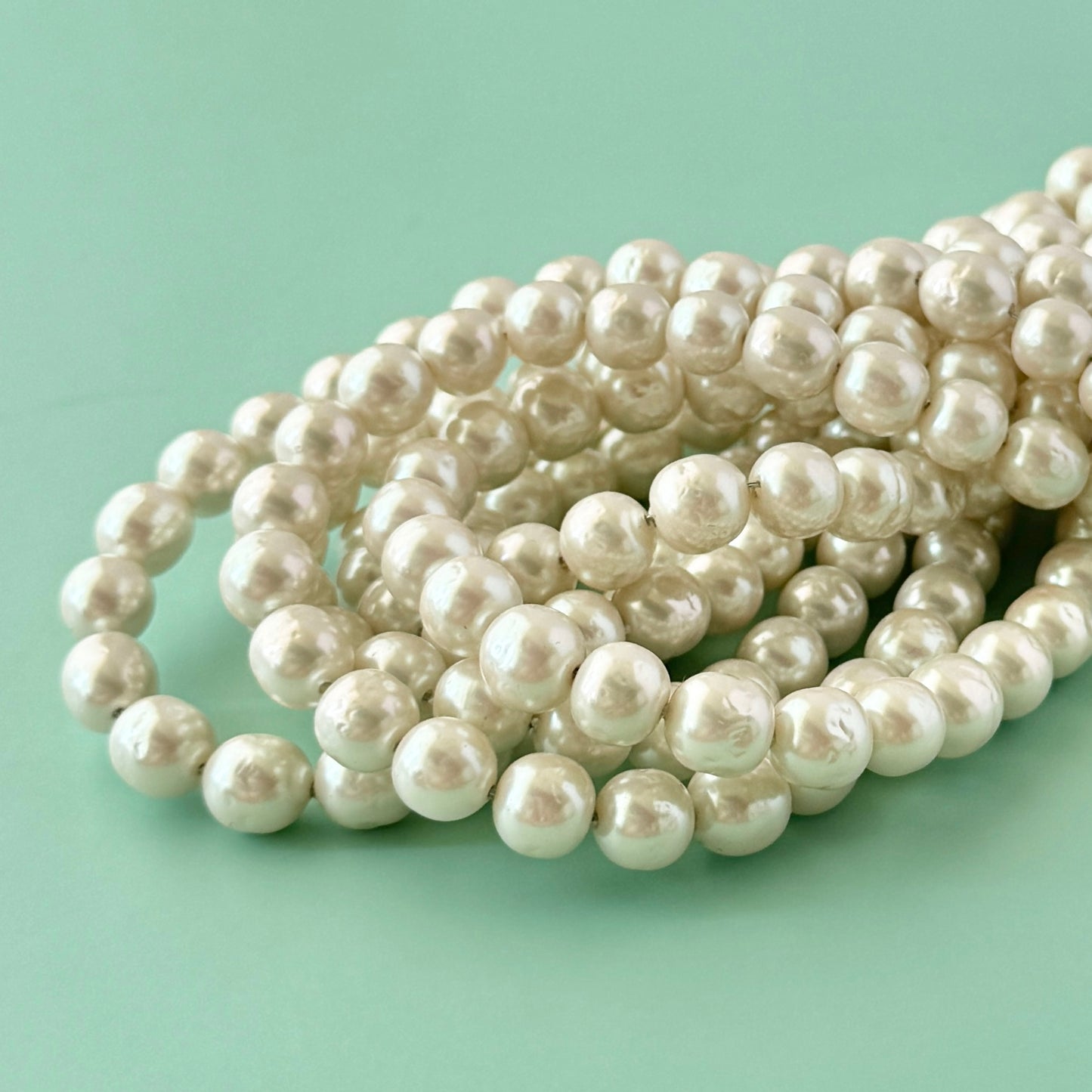 Japan Vintage Glass Baroque Beads 8mm 【5pcs】