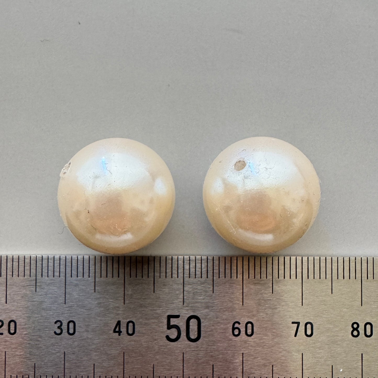 Japan Deadstock Plastic Pearl Beads Round 23mm 【2 pcs】