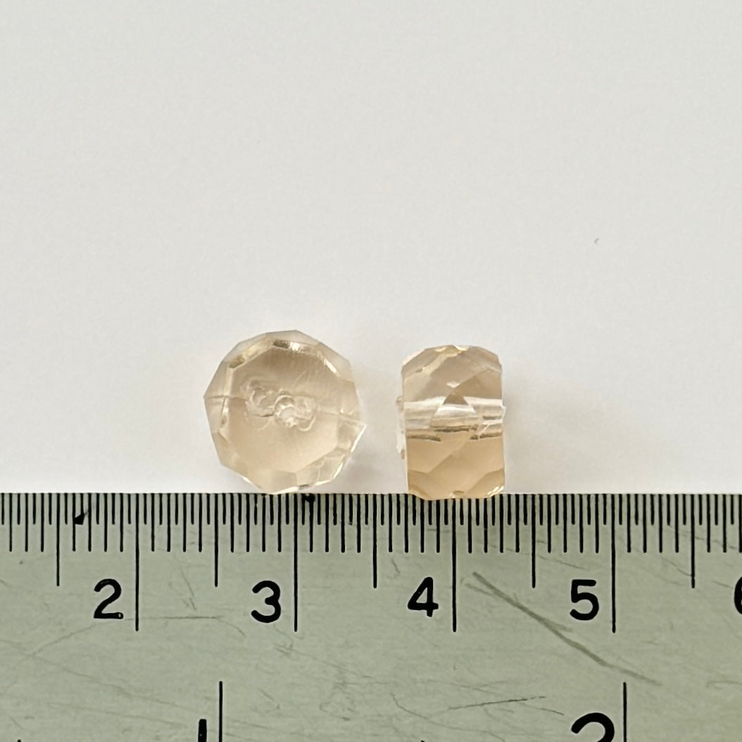 Japan Vintage Plastic Facet Rondelle Beads 6.5x10mm【4pcs】