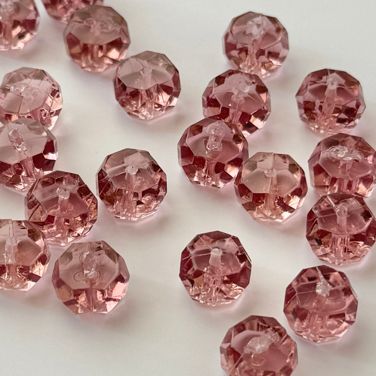 Japan Vintage Plastic Facet Rondelle Beads 6.5x10mm【4pcs】