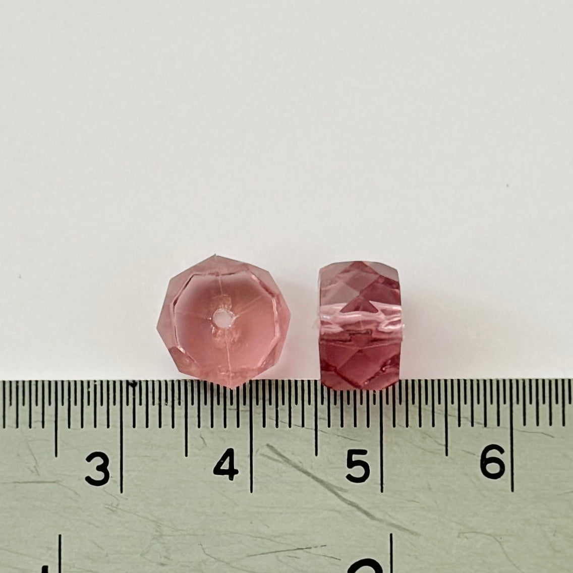 Japan Vintage Plastic Facet Rondelle Beads 6.5x10mm【4pcs】