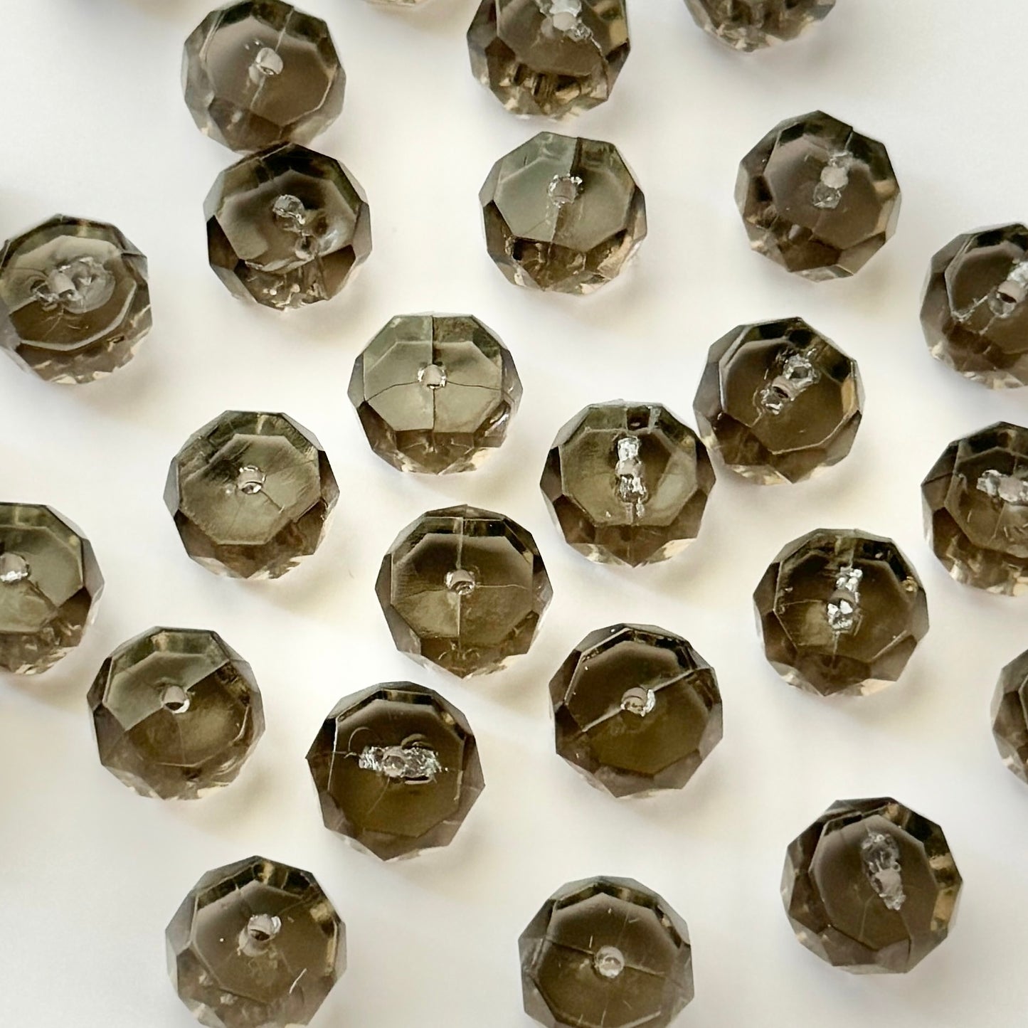 Japan Vintage Plastic Facet Rondelle Beads 6.5x10mm【4pcs】
