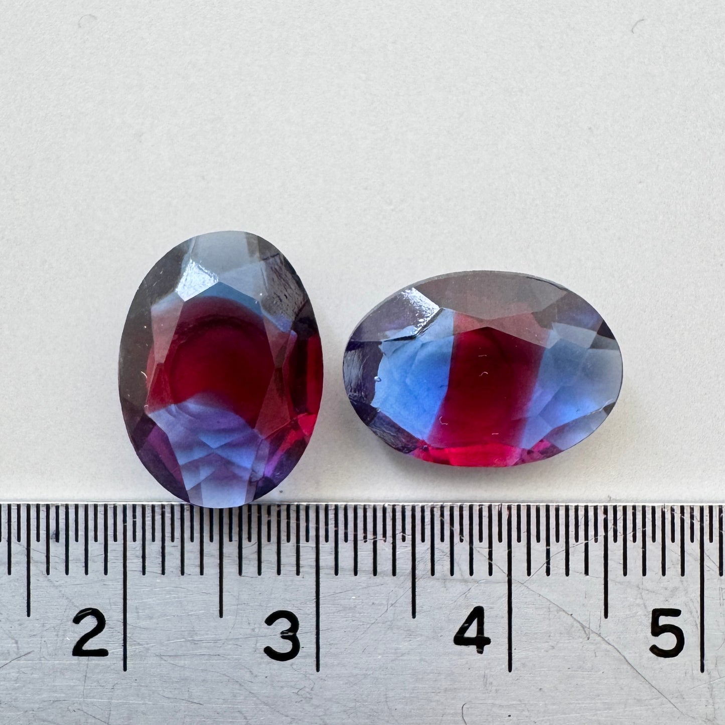 Czech Glass Stone Two Toned Sapphire/Ruby 14×10mm