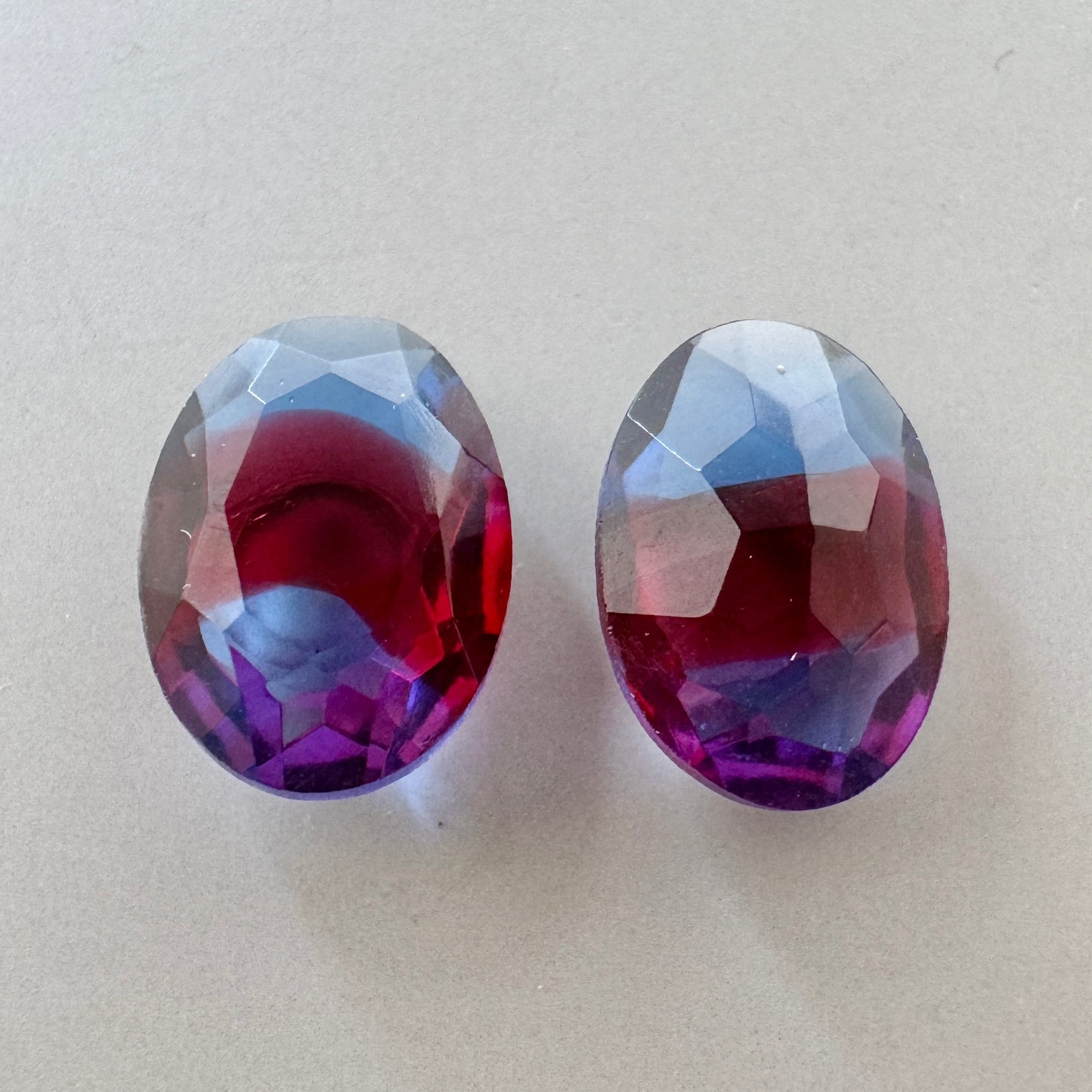 Czech Glass Stone Two Toned Sapphire/Ruby 14×10mm