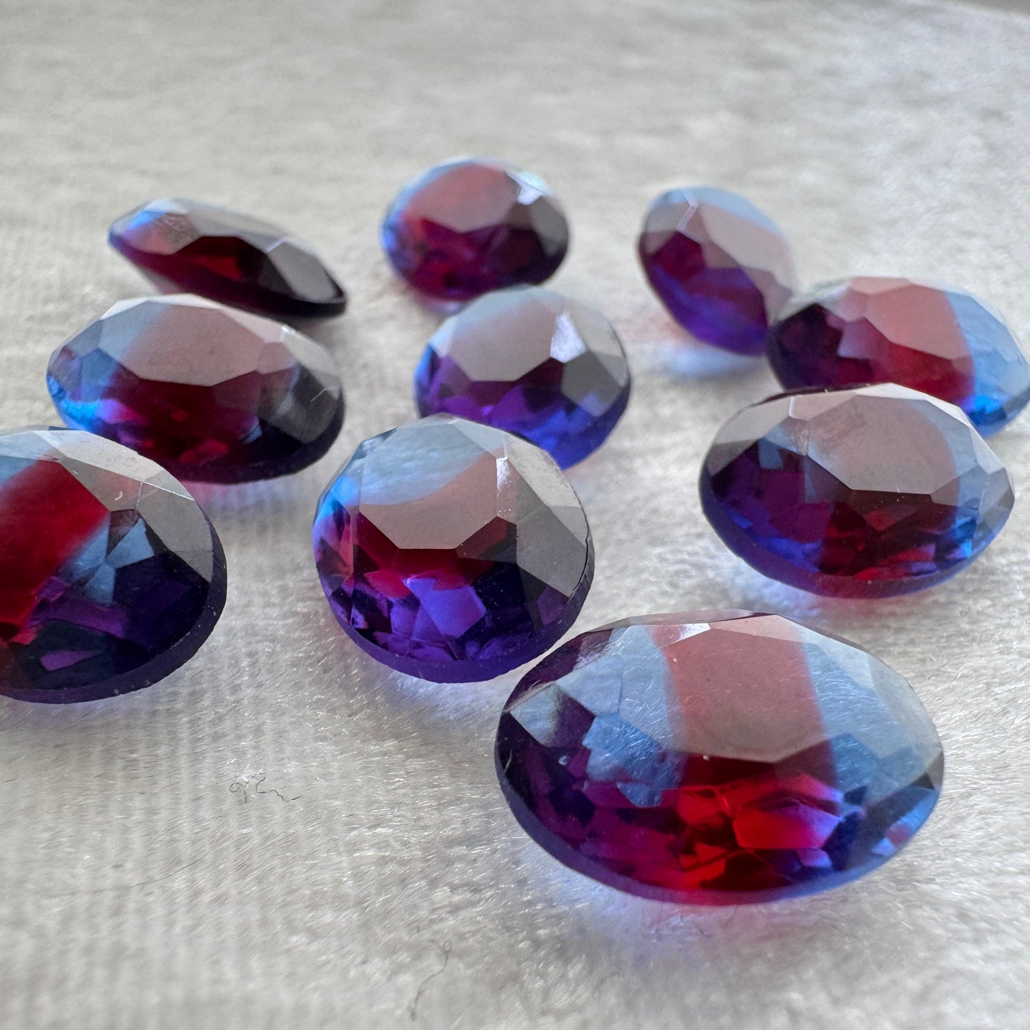 Czech Glass Stone Two Toned Sapphire/Ruby 14×10mm
