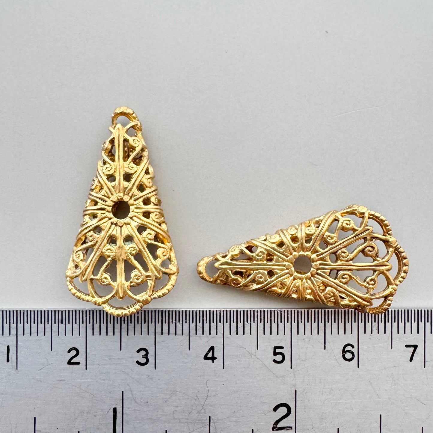 Brass Filigree Corn 29x15mm