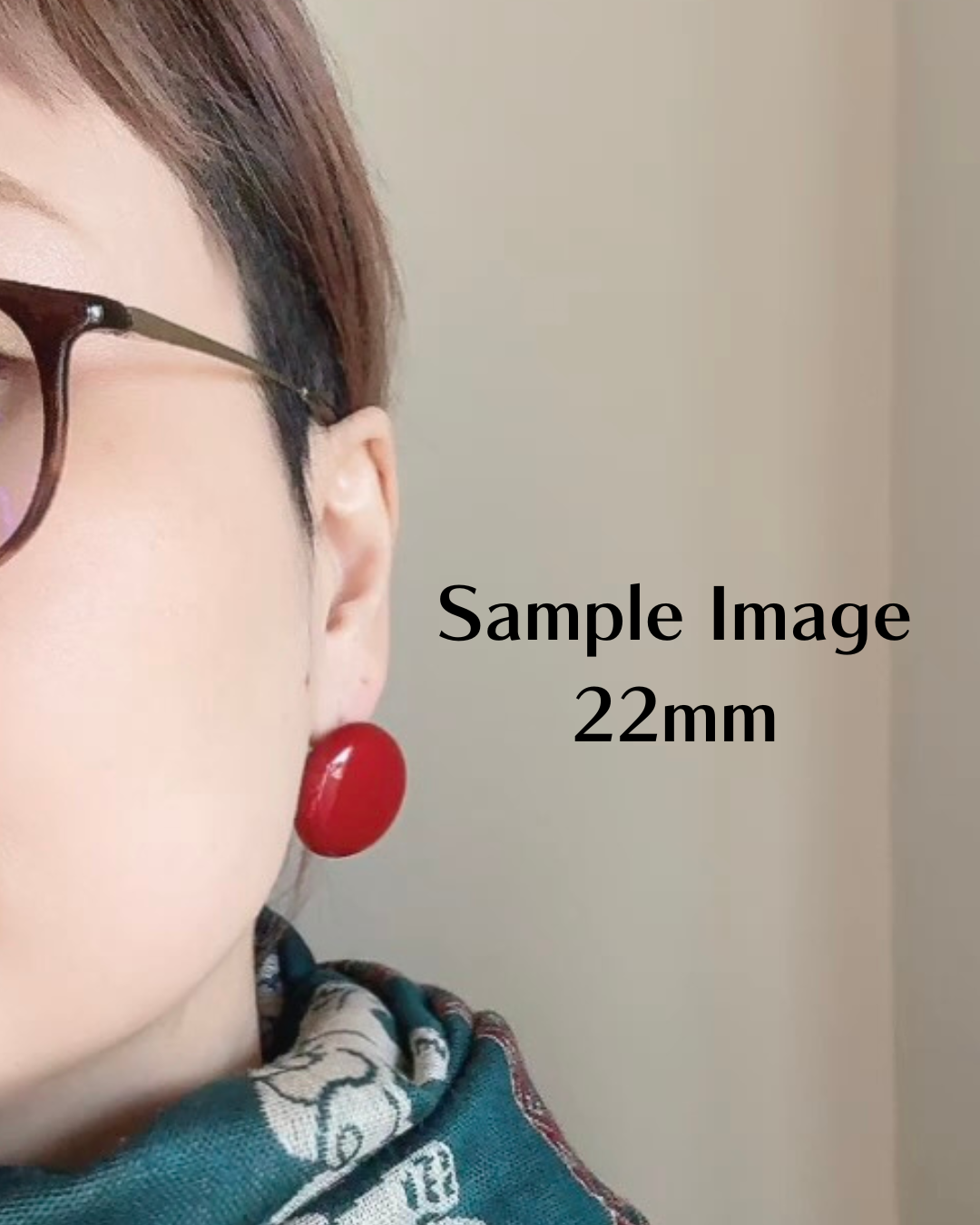 【Made in Japan】AKADAMA Plastic Cabochon Retro Red color coated 【18/20/22mm】