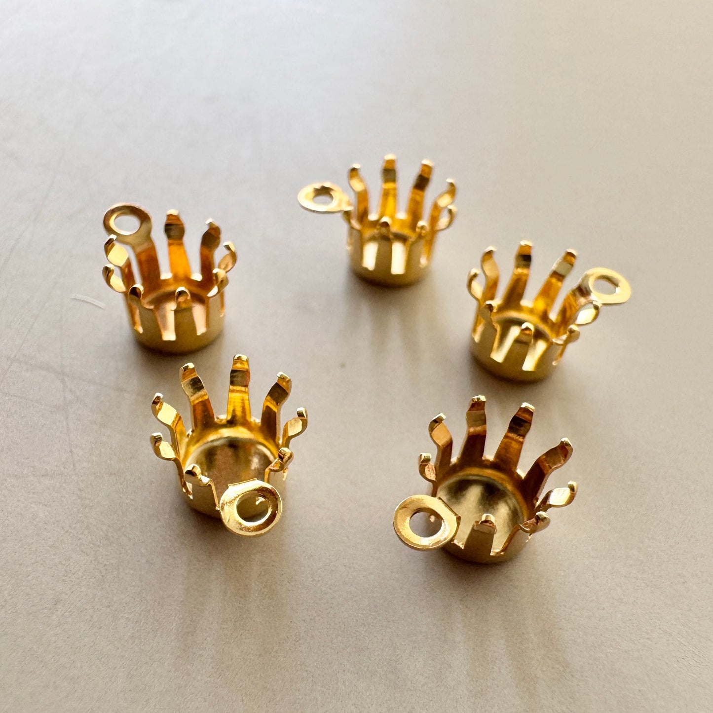 Gold Plated Setting Round 24ss【5pcs】