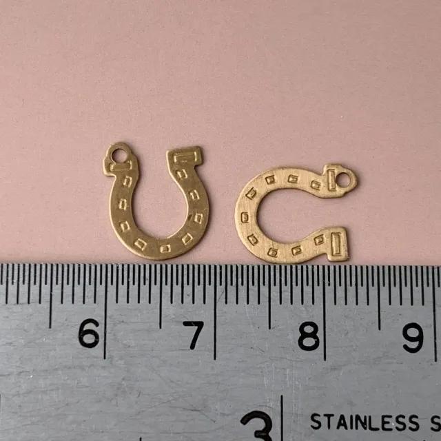 Brass Charm Flat Horseshoe 10mm