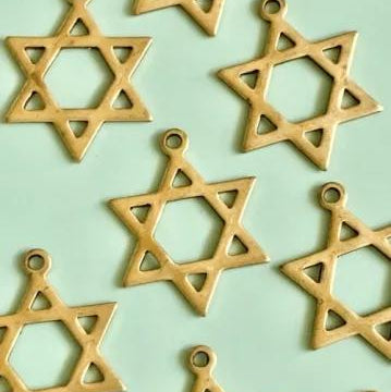 Brass Charm Star of David 17mm