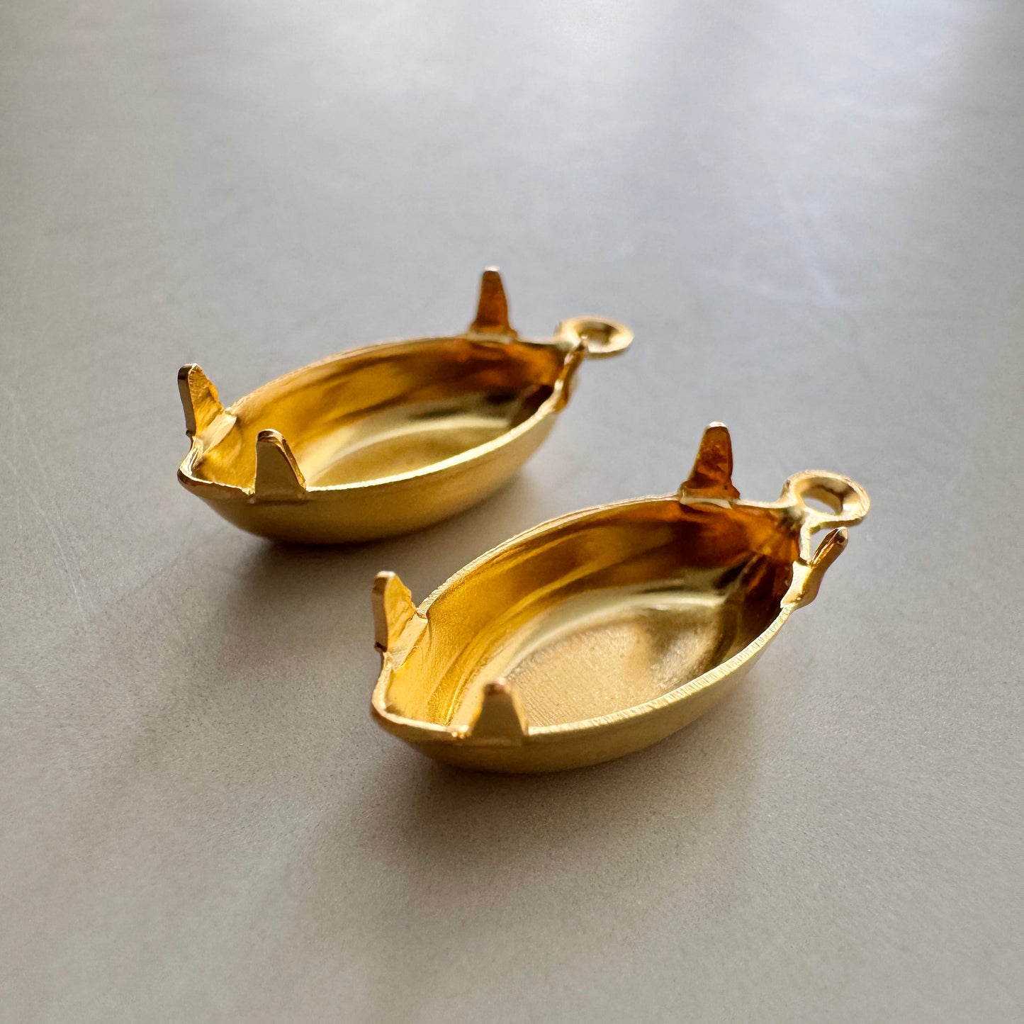 Gold Plated Setting Navette 15x7mm【2 pcs】