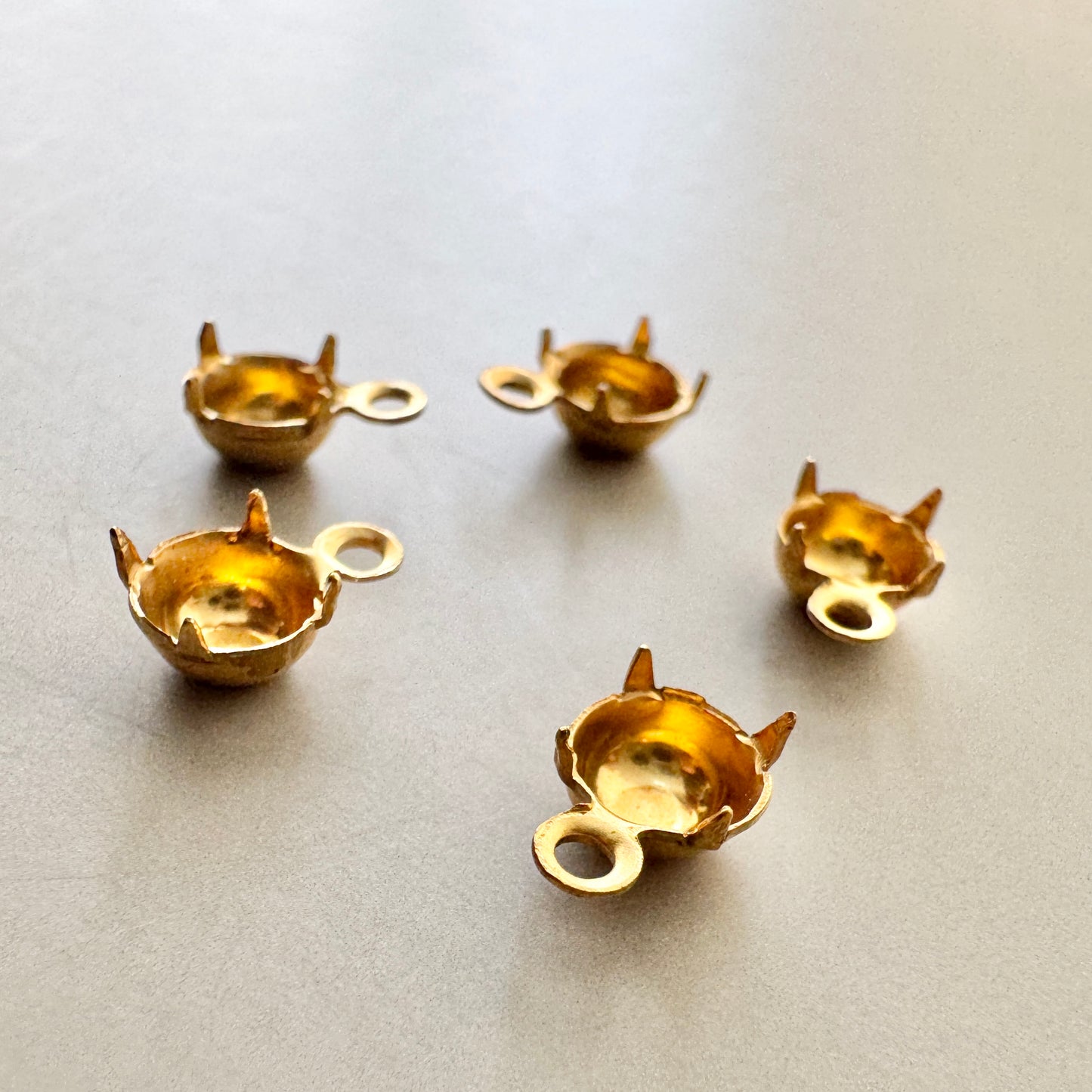 Raw Brass Setting Round 24ss【5 pcs】