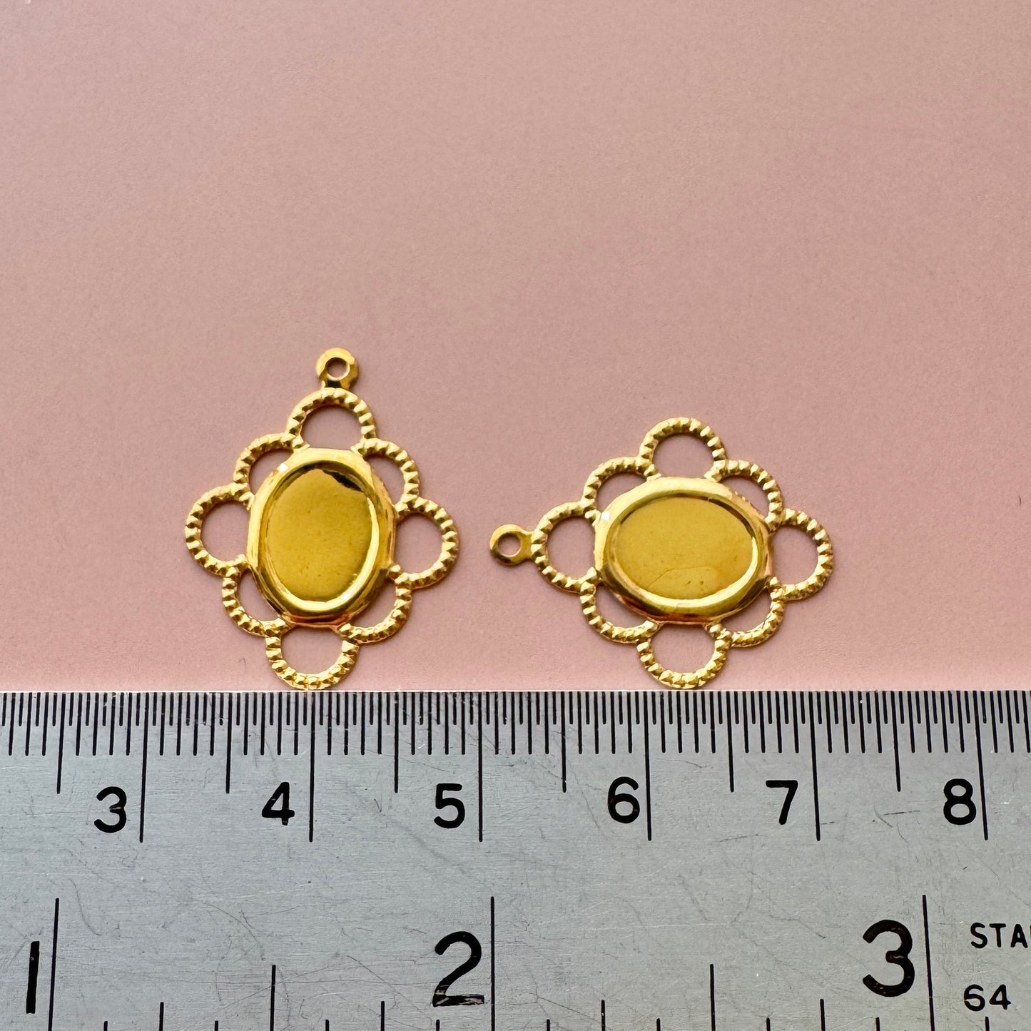 Gold Plated Setting Lace Rhombus 8×6mm【2pcs】