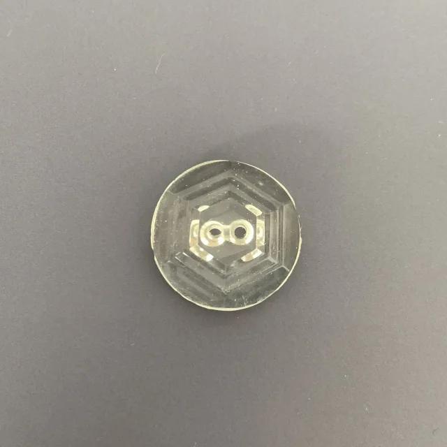 Czech Vintage Cut Glass Spiral Button 18mm