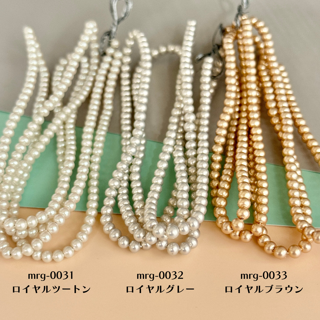 【Made in Japan】Vintage Collection ◆ 日本製 プラスチックパール・ロイヤルグレー・ラウンド・3mm【1連 約250個】