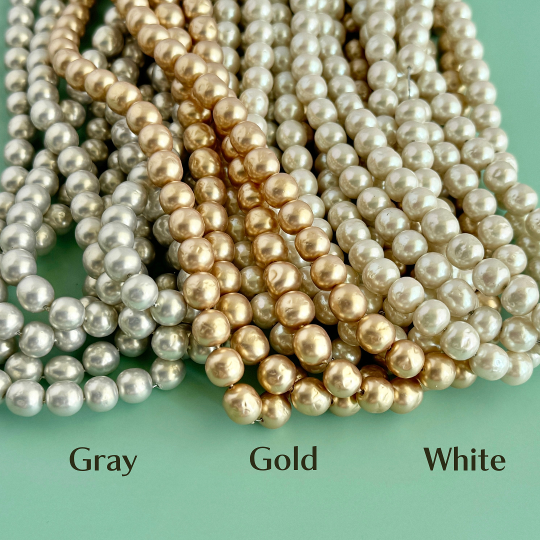 Japan Vintage Glass Baroque Beads 8mm 【5pcs】