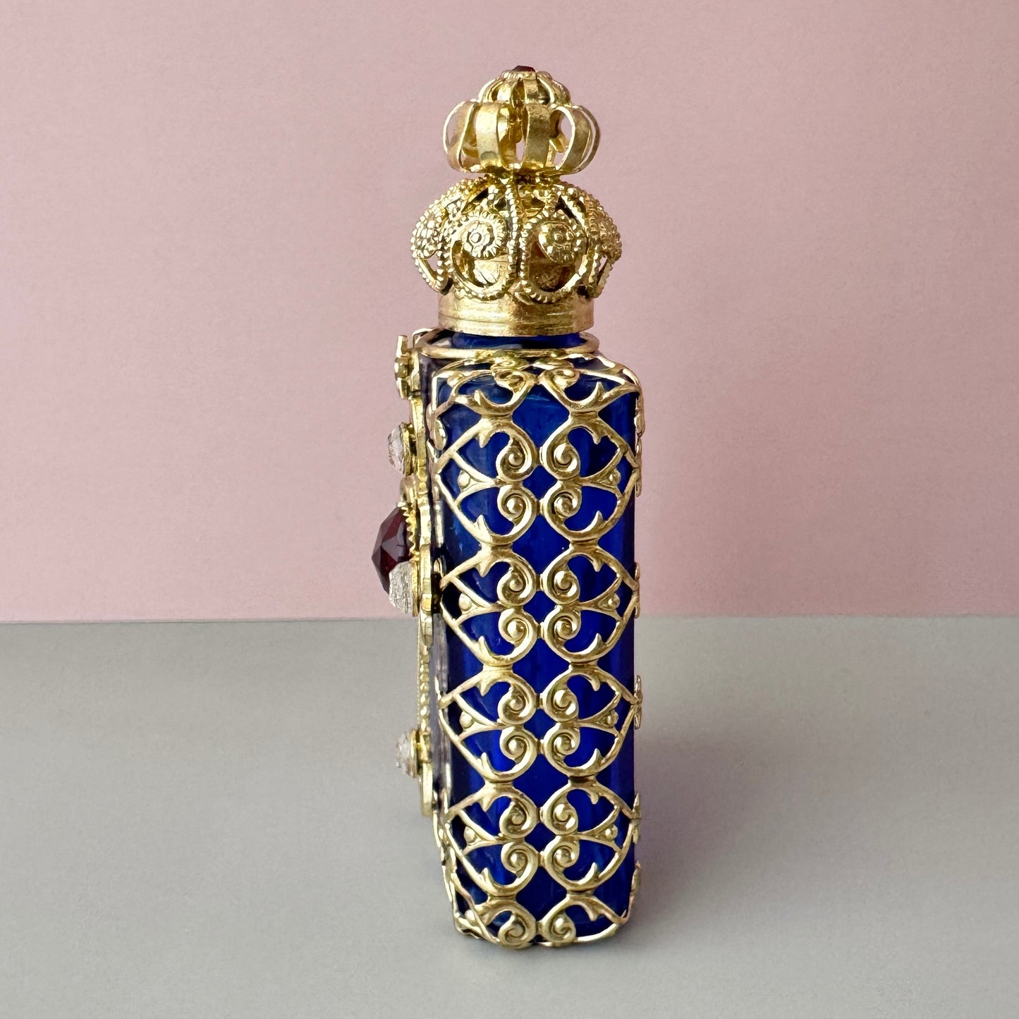 Czech Handmade Perfume Bottle Cross B品【po-0238】