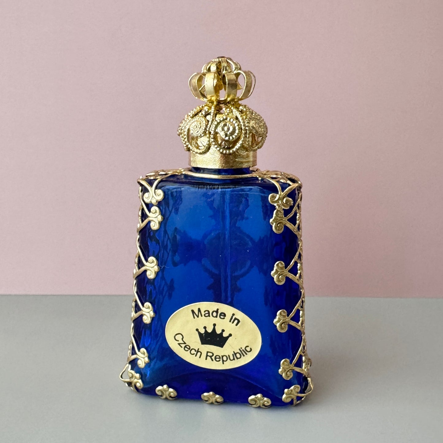 Czech Handmade Perfume Bottle Cross B品【po-0238】