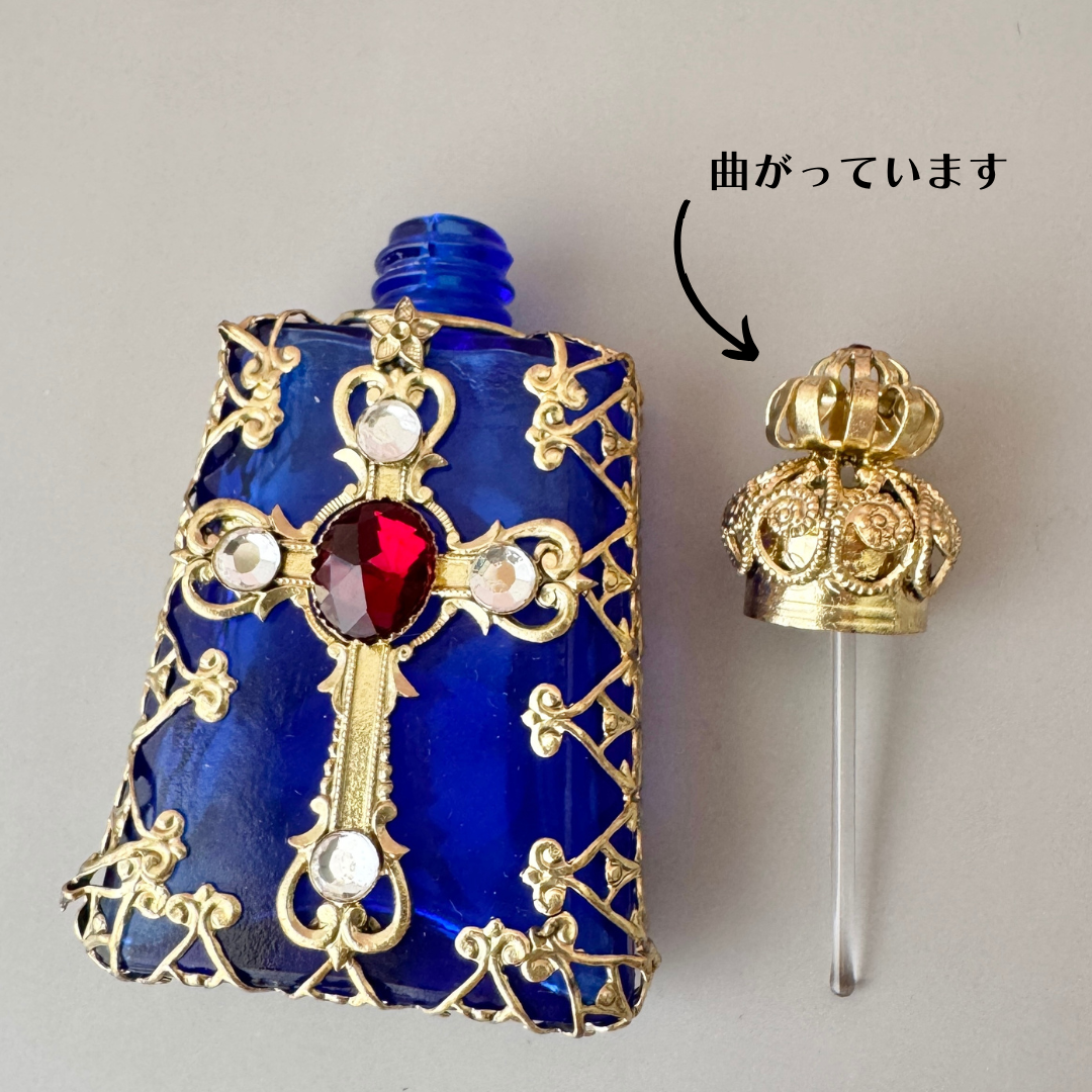Czech Handmade Perfume Bottle Cross B品【po-0238】