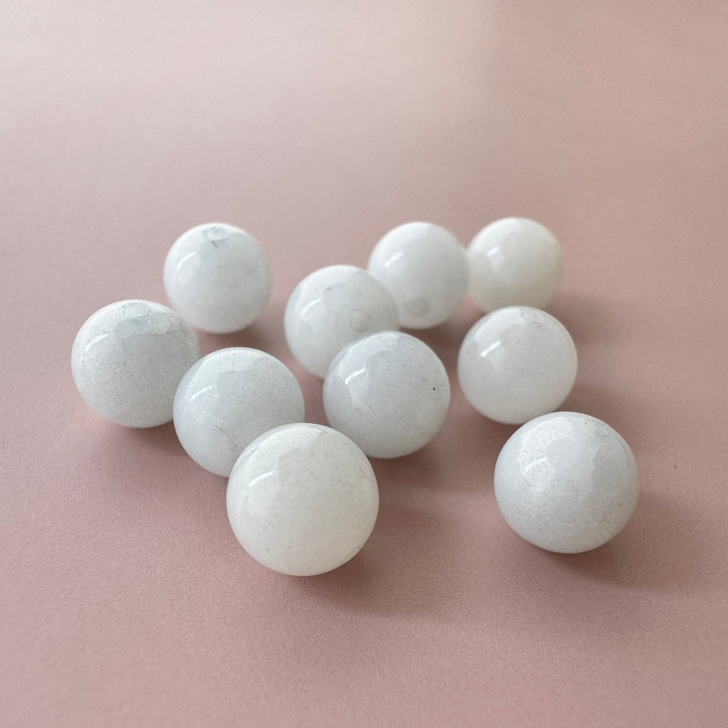 Japan Vintage Glass Beads Round Grayish white 6mm【10 pcs / 1 strand】
