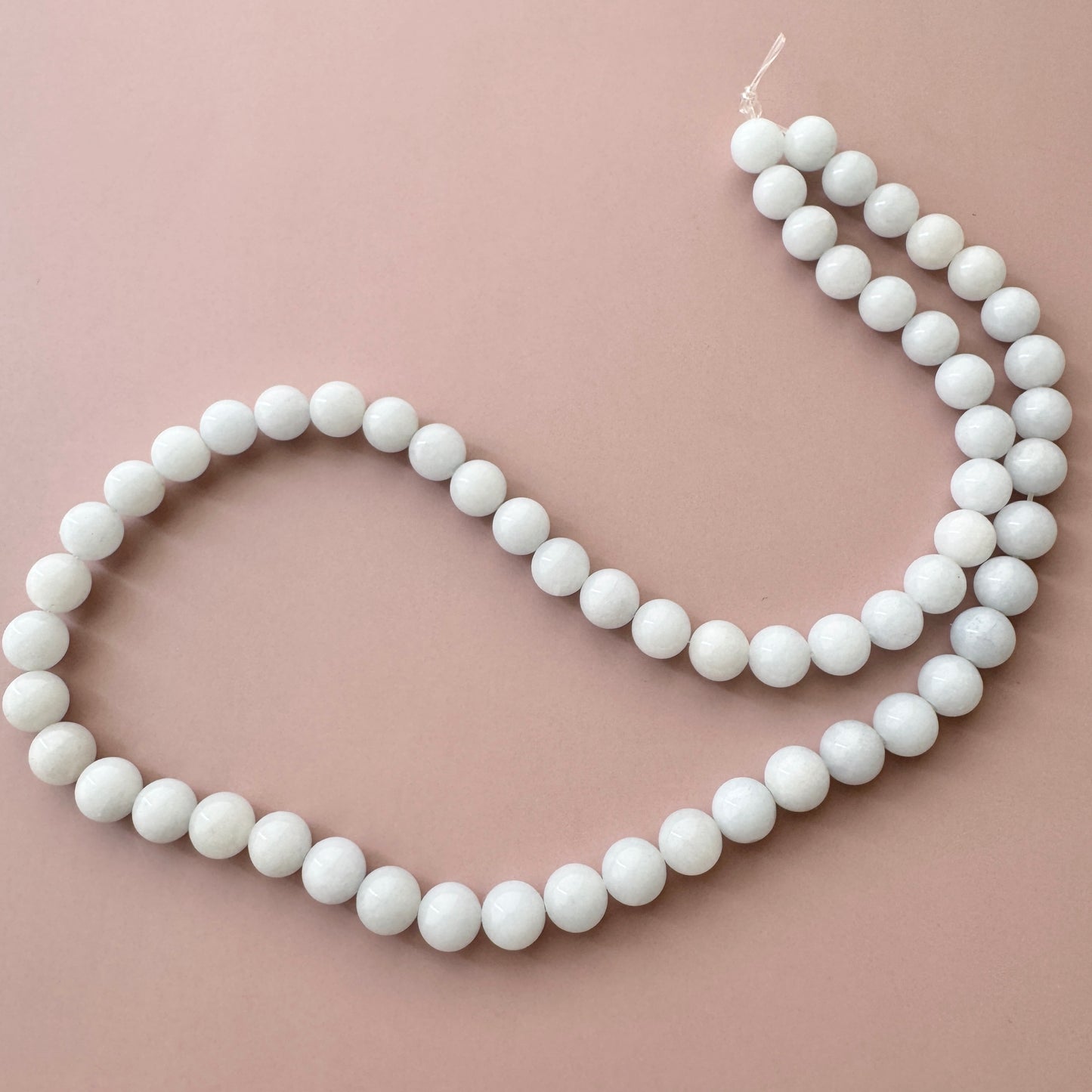 Japan Vintage Glass Beads Round Grayish white 6mm【10 pcs / 1 strand】