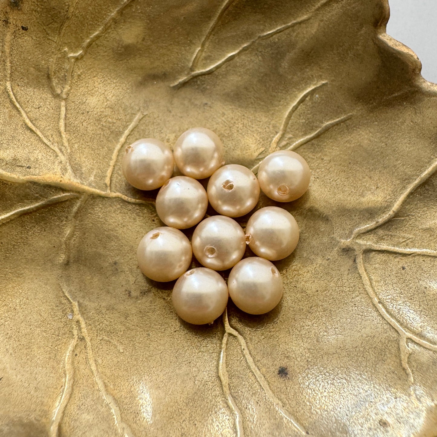 Japan Vintage Glass Pearl Round Cream 6mm