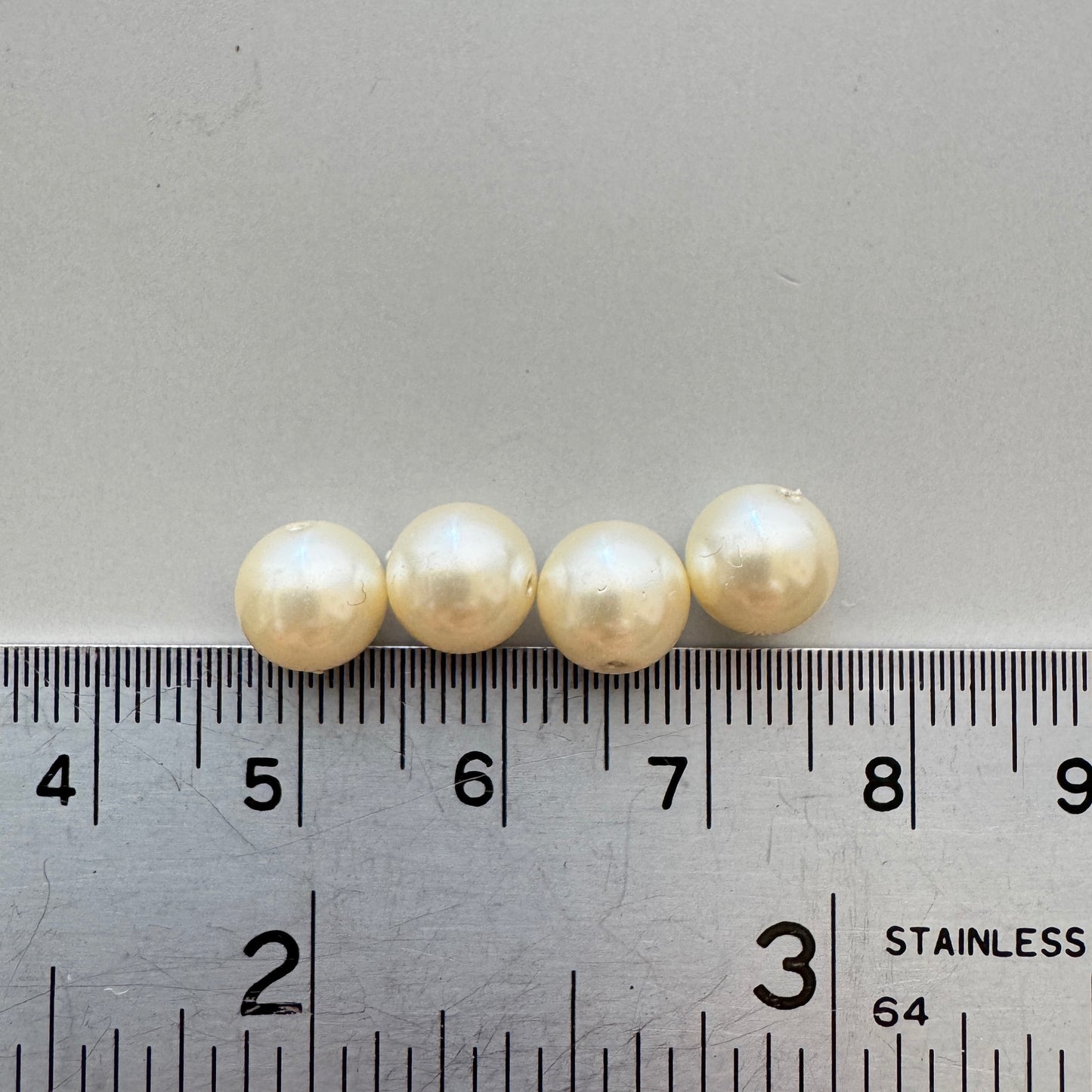 Japan Vintage Glass Pearl Round White 7mm