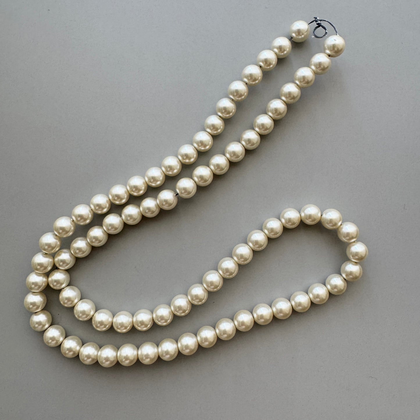 Japan Vintage Glass Pearl Round White 7mm